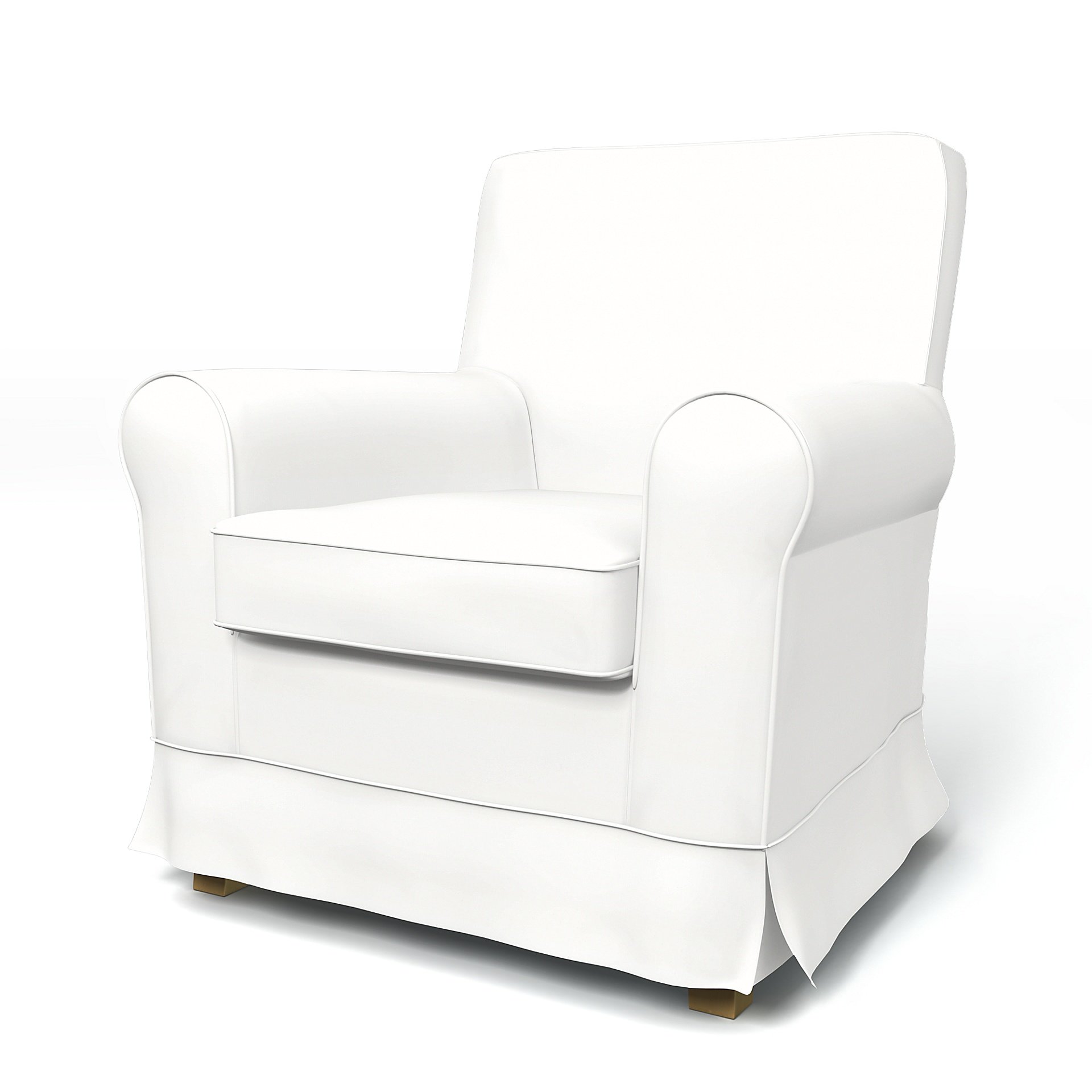 IKEA - Jennylund Armchair Cover, Absolute White, Linen - Bemz