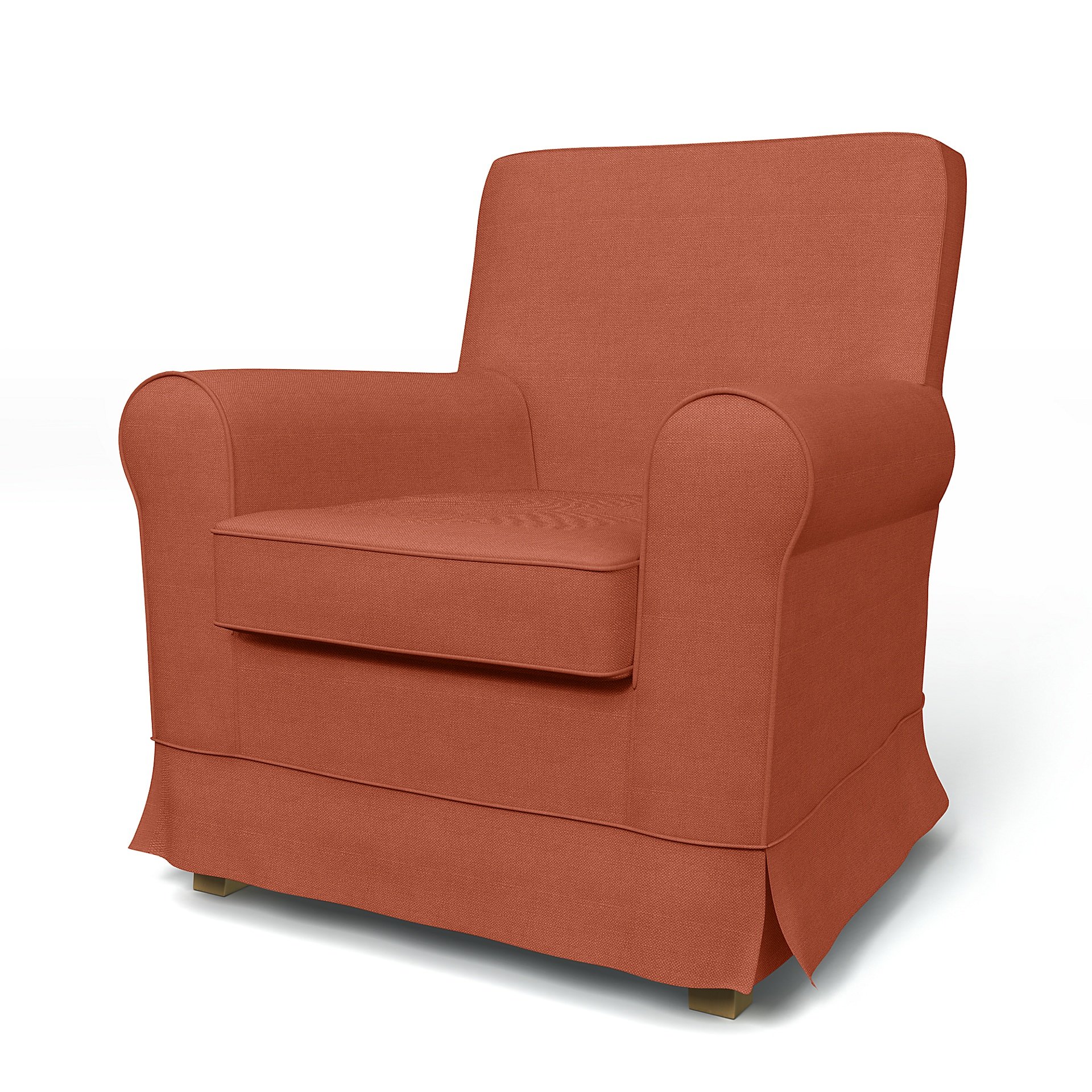 IKEA - Jennylund Armchair Cover, Burnt Orange, Linen - Bemz