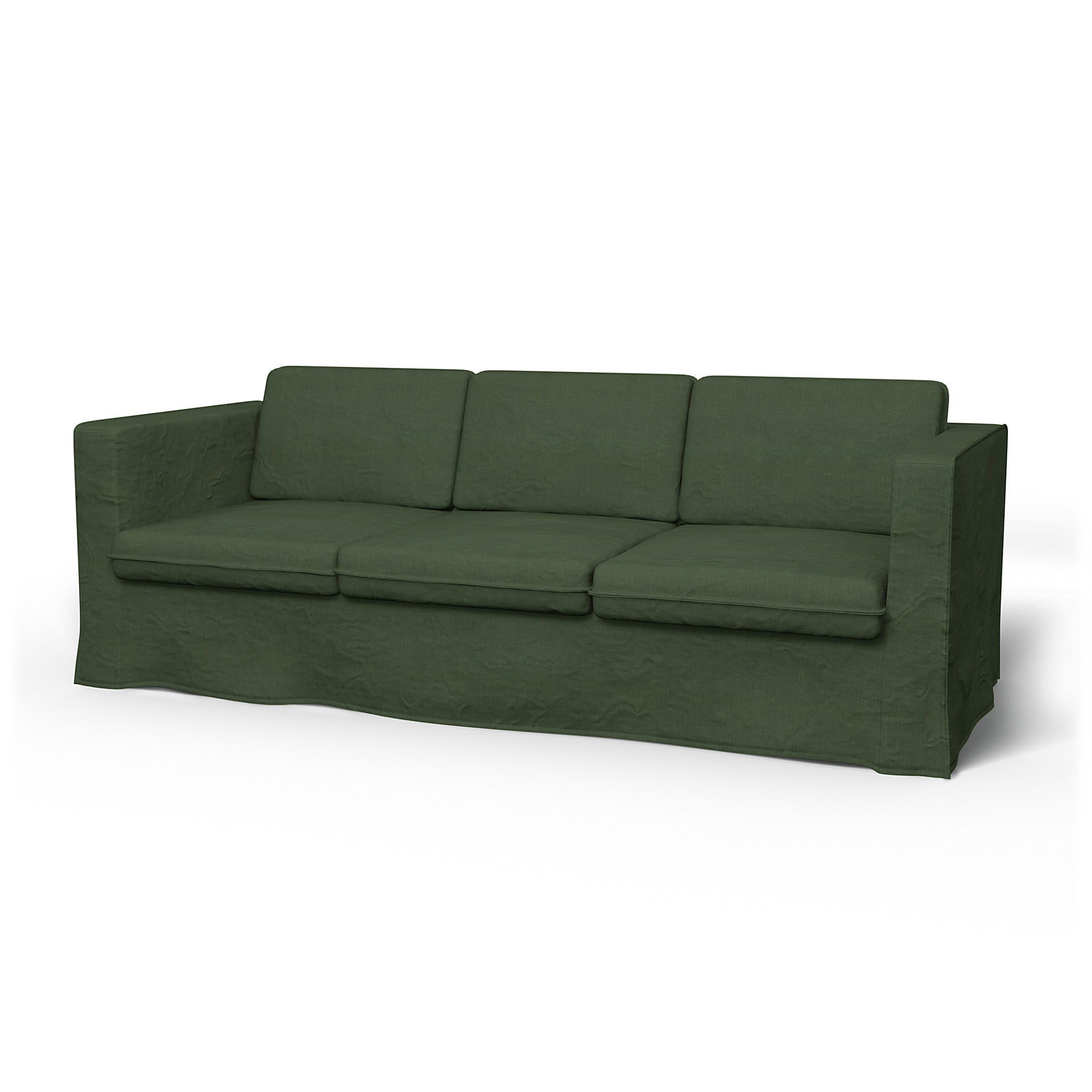IKEA - Karlanda 3 Seater Sofa Cover, Moss, Linen - Bemz