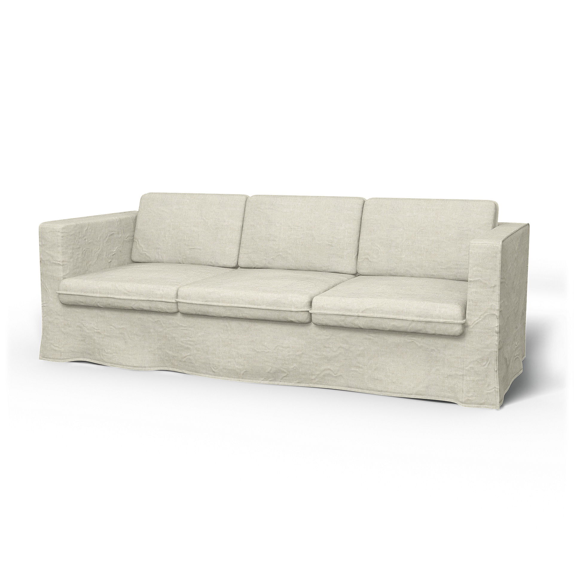 IKEA - Överdrag till Karlanda 3-sitssoffa, Natural, Linne - Bemz