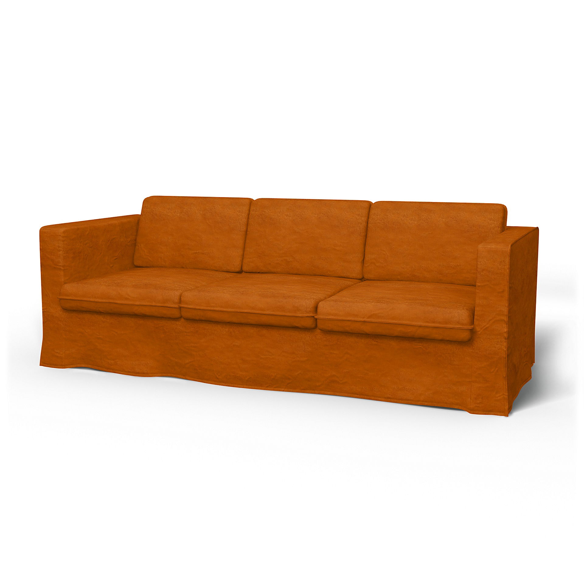 IKEA - Karlanda 3 Seater Sofa Cover, Cognac, Velvet - Bemz