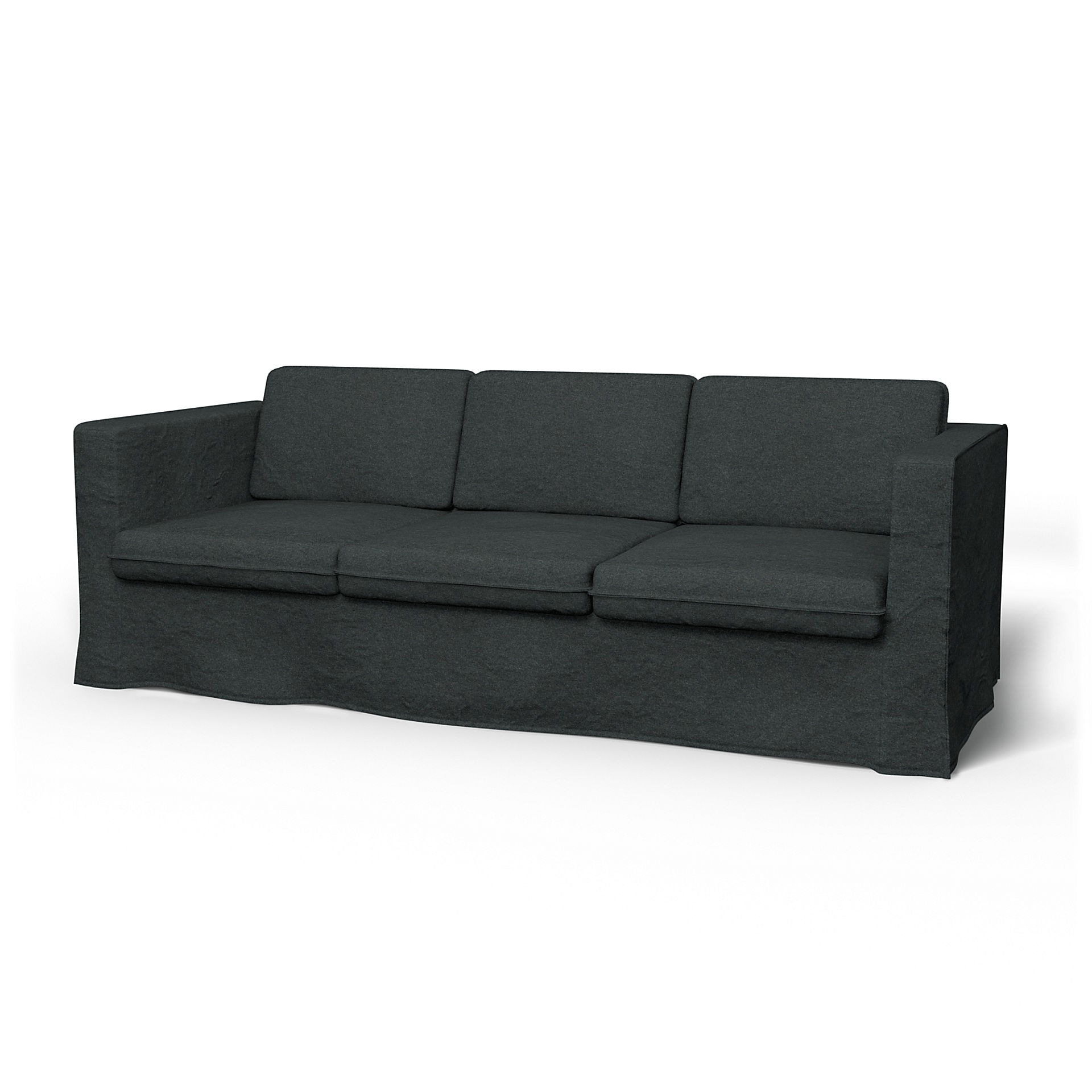 IKEA - Karlanda 3 Seater Sofa Cover, Stone, Wool - Bemz