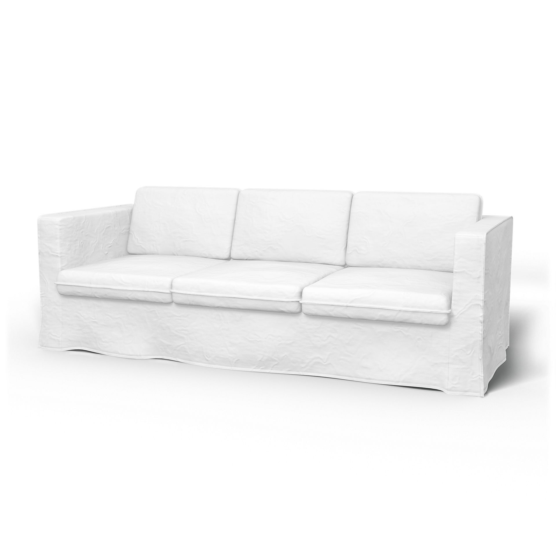 IKEA - Karlanda 3 Seater Sofa Cover, Absolute White, Linen - Bemz