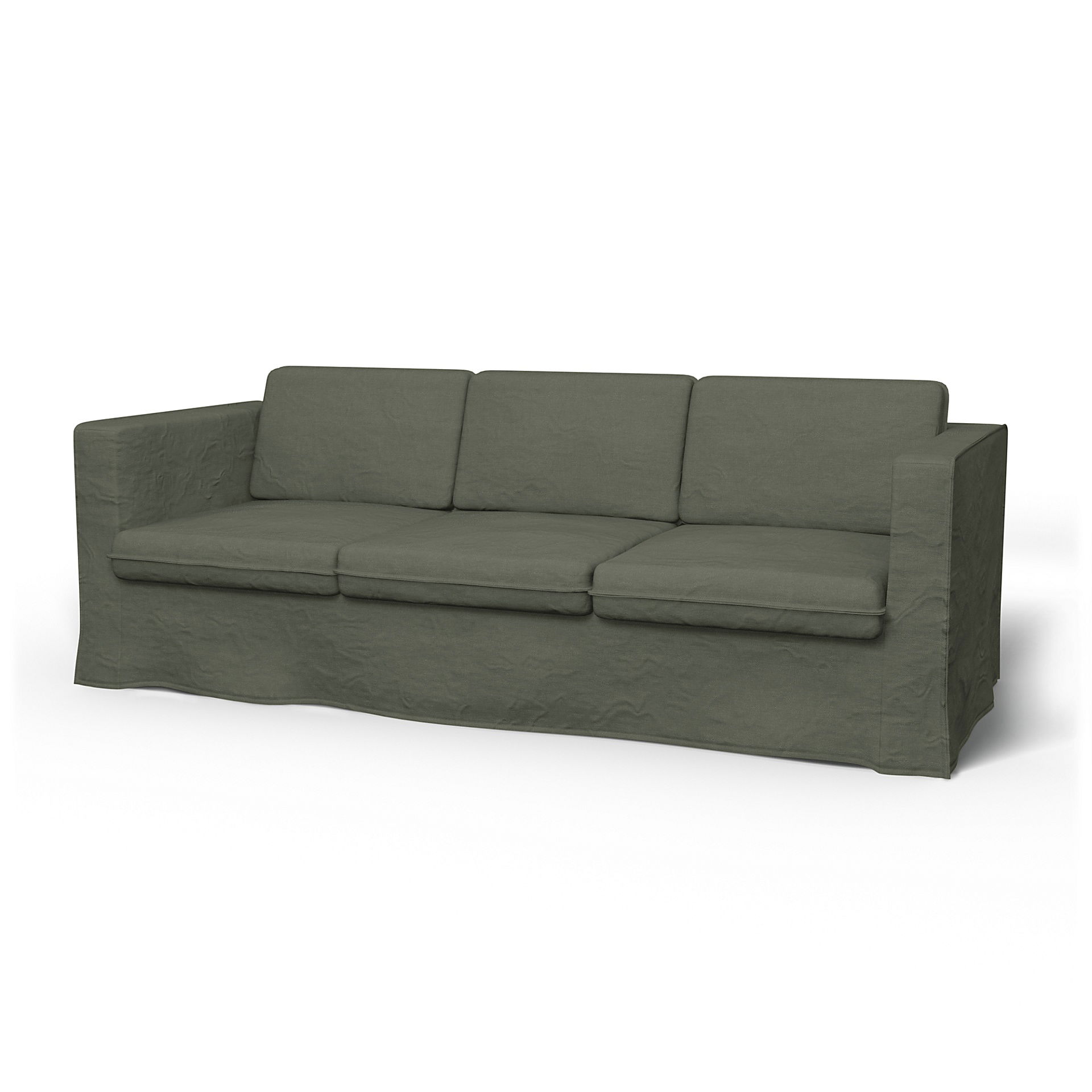 IKEA - Karlanda 3 Seater Sofa Cover, Rosemary, Linen - Bemz