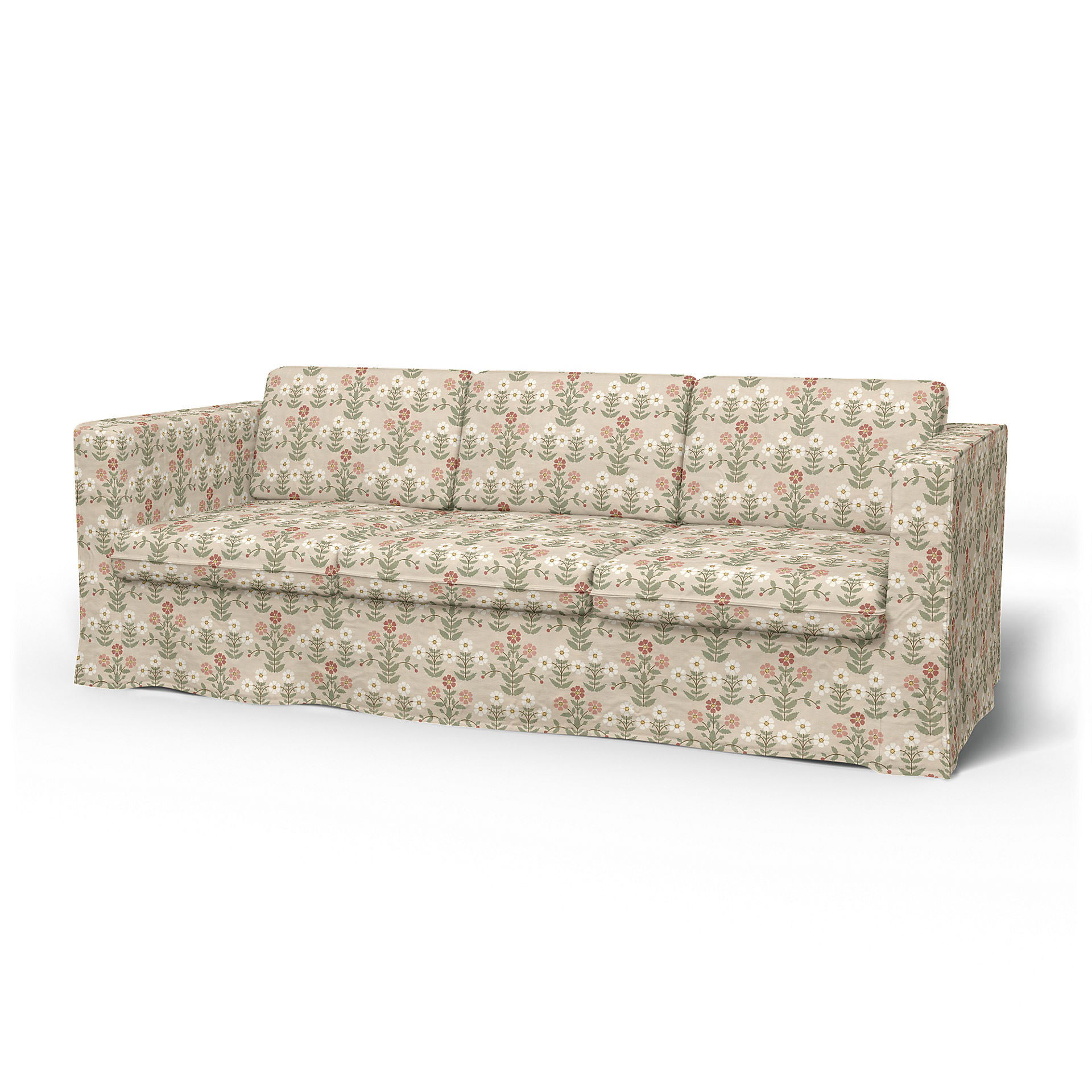 IKEA - Karlanda 3 Seater Sofa Cover, Pink Sippor, BEMZ x BORÅSTAPETER COLLECTION - Bemz