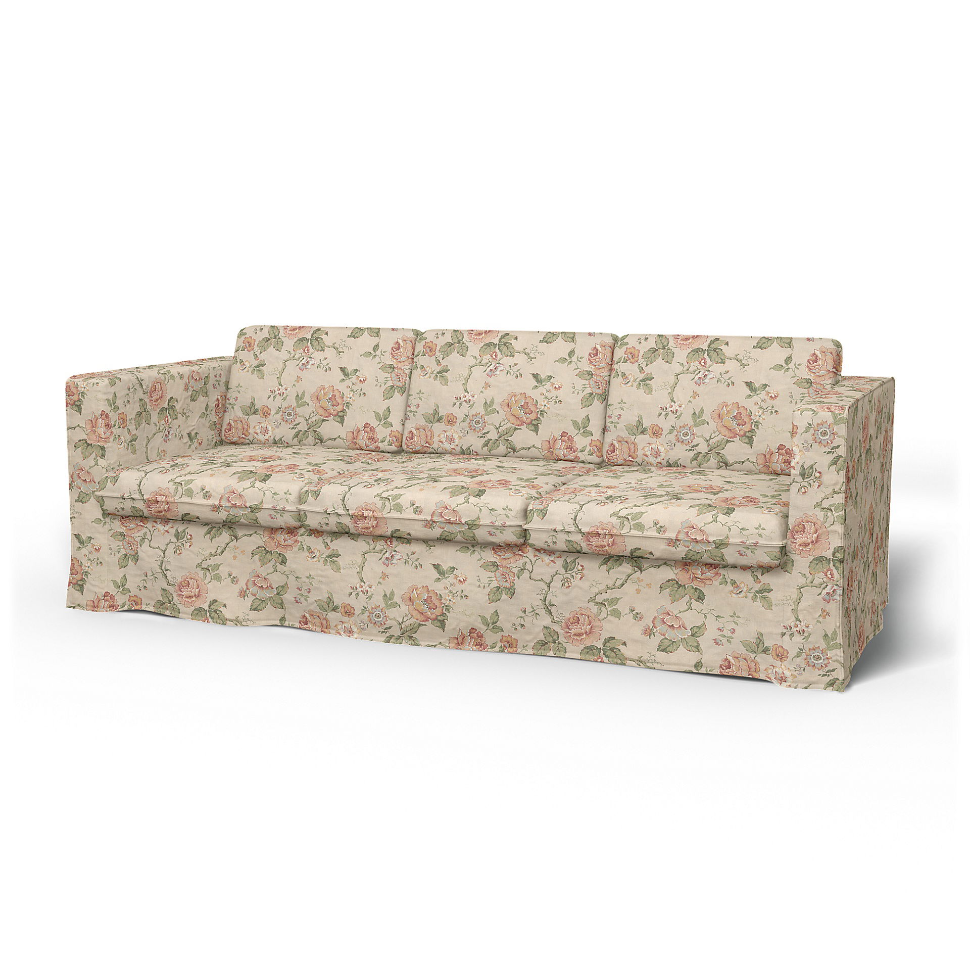 IKEA - Karlanda 3 Seater Sofa Cover, Rosenträd Light, BEMZ x BORÅSTAPETER COLLECTION - Bemz