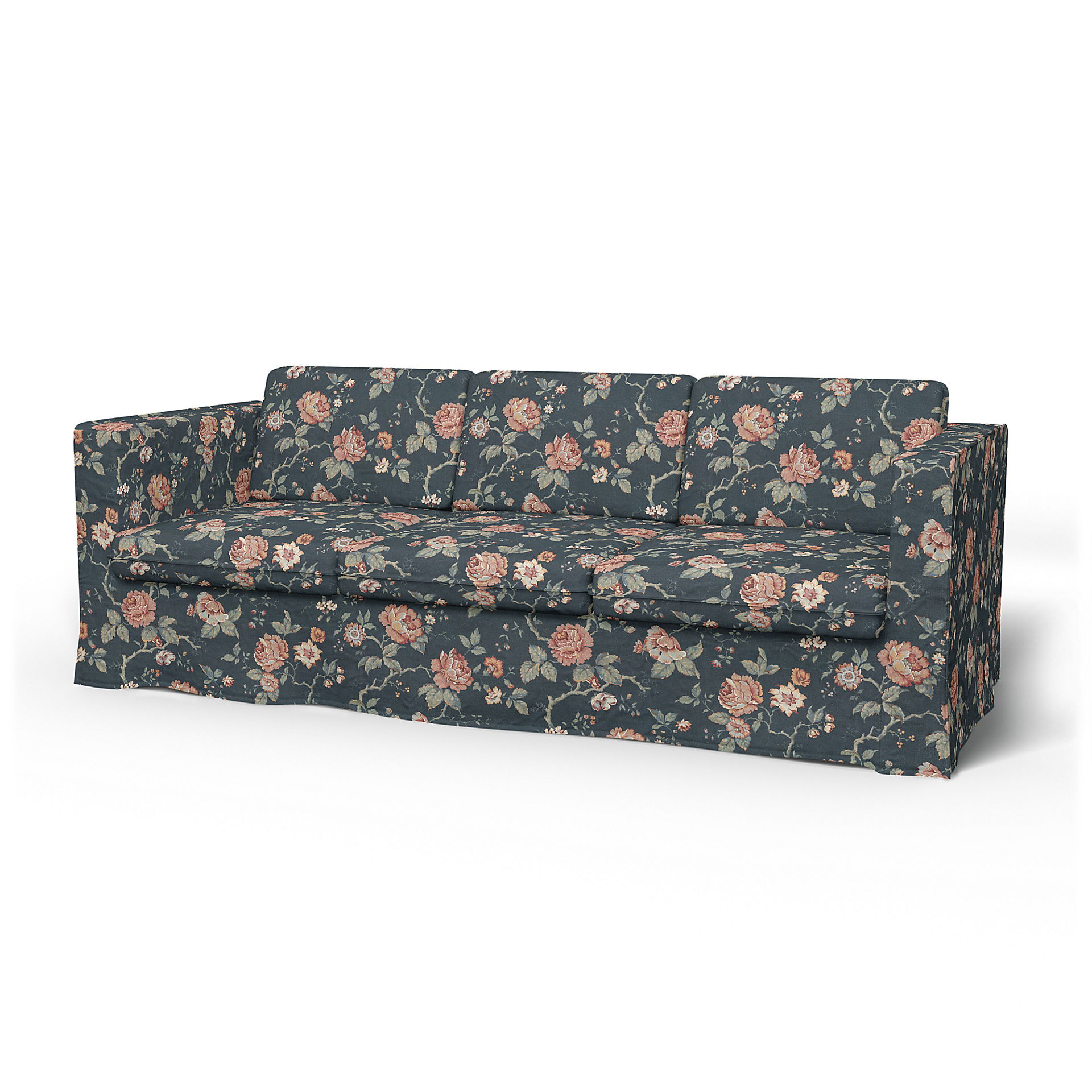 IKEA - Karlanda 3 Seater Sofa Cover, Rosenträd Dark, BEMZ x BORÅSTAPETER COLLECTION - Bemz