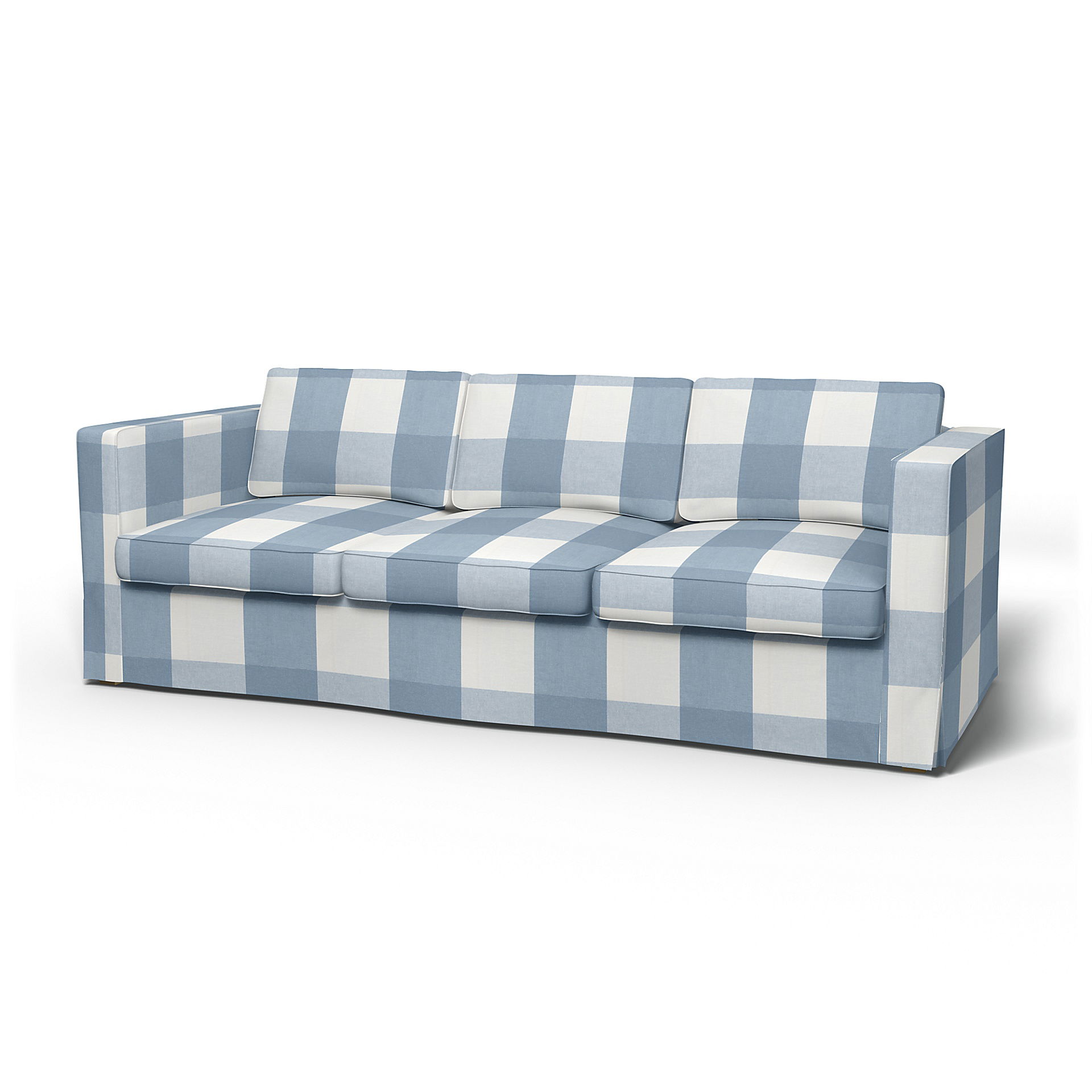 IKEA - Karlanda 3 Seater Sofa Cover, Sky Blue, Linen - Bemz