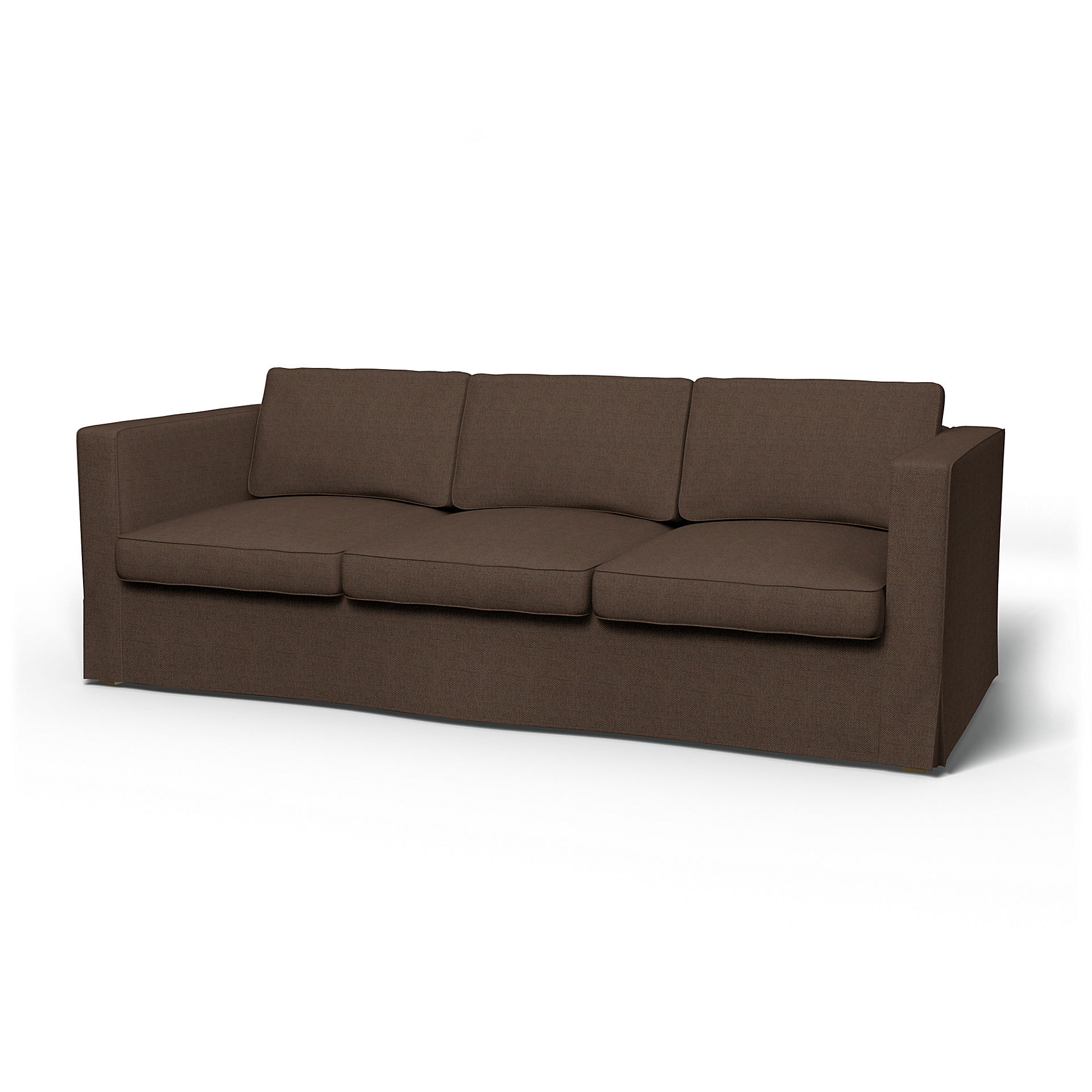 IKEA - Karlanda 3 Seater Sofa Cover, Chocolate, Bouclé & Texture - Bemz