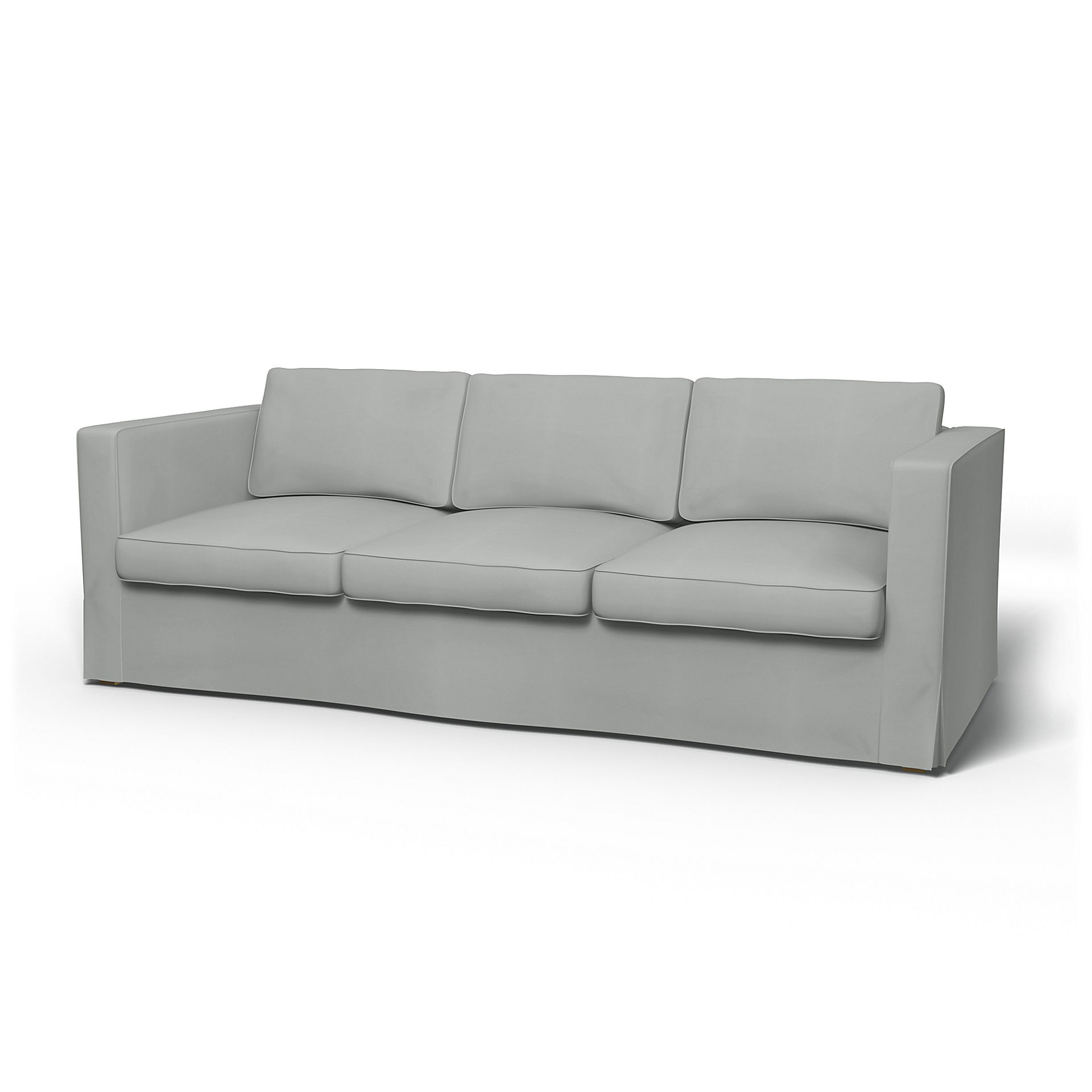 IKEA - Karlanda 3 Seater Sofa Cover, Silver Grey, Cotton - Bemz
