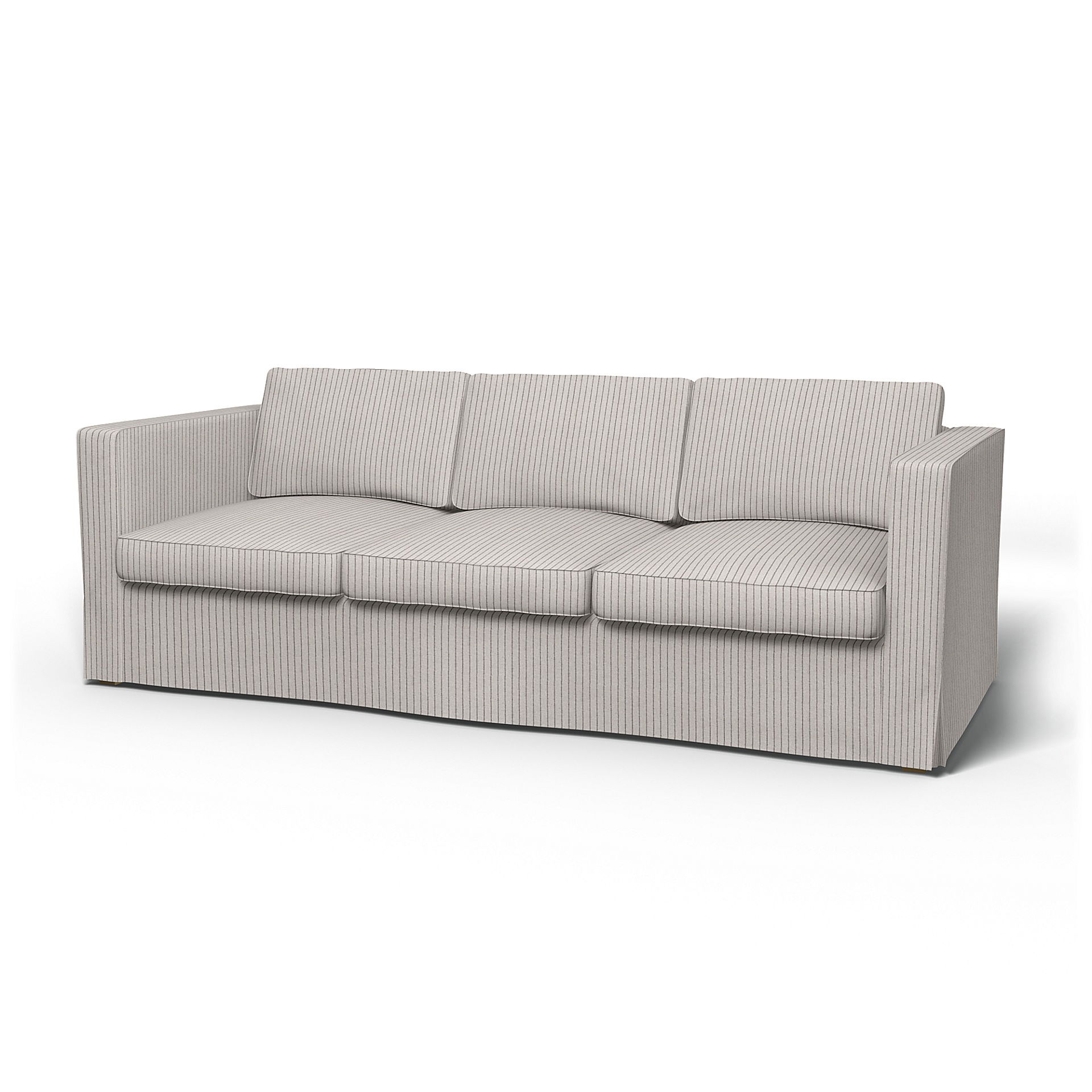 IKEA - Karlanda 3 Seater Sofa Cover, Silver Grey, Cotton - Bemz