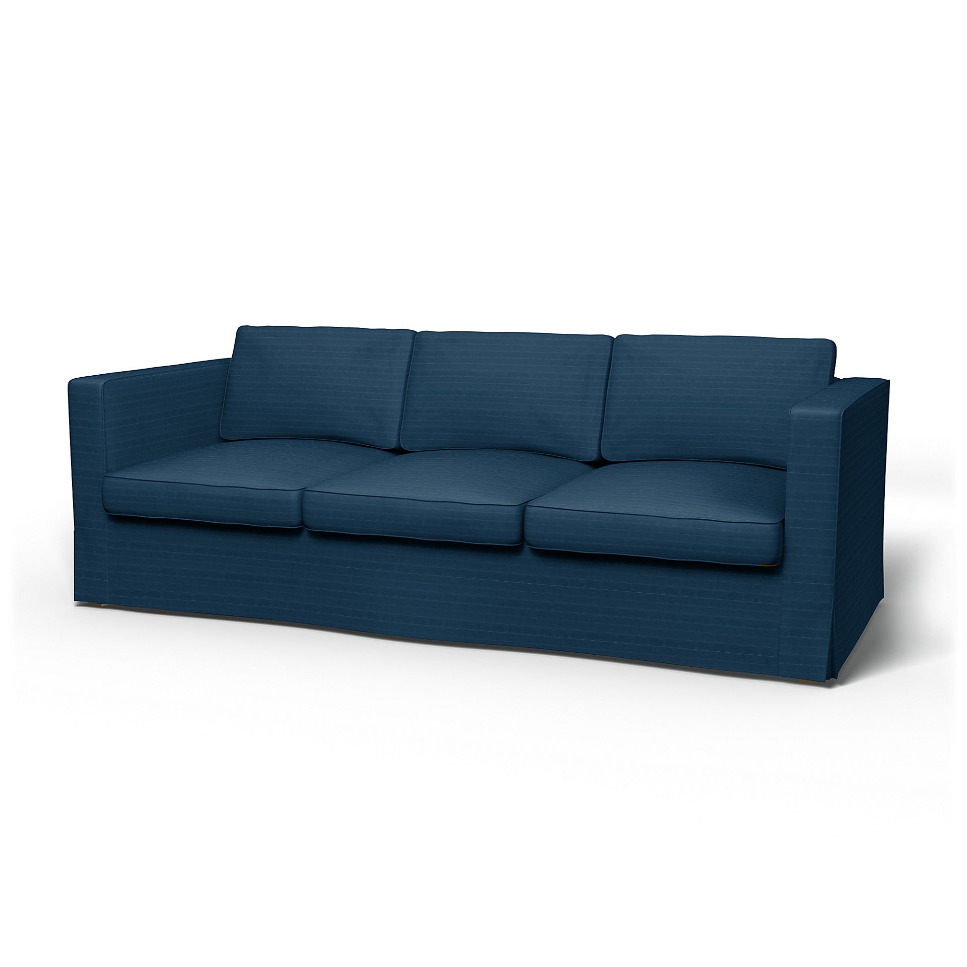 IKEA - Karlanda 3 Seater Sofa Cover, Denim Blue, Velvet - Bemz