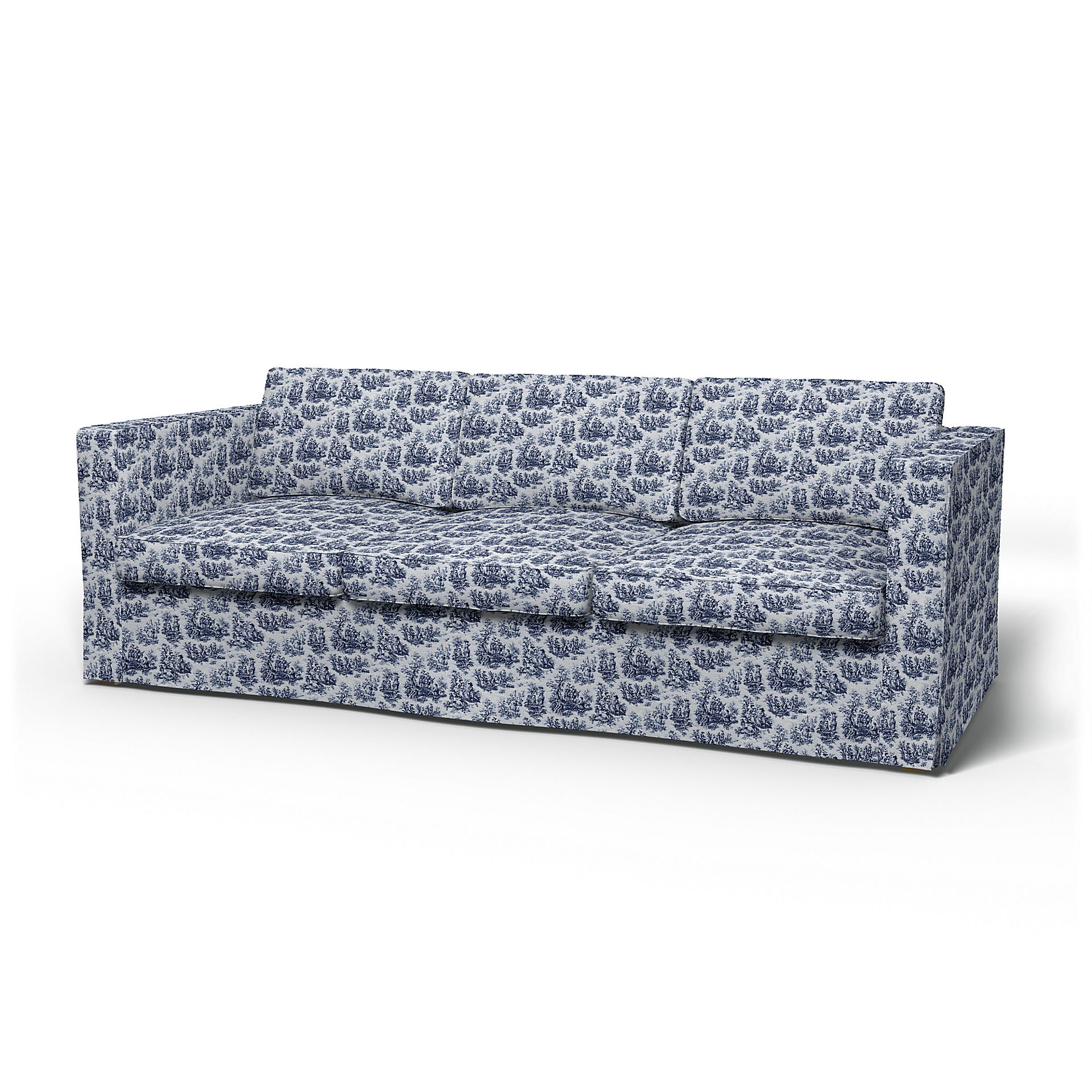 IKEA - Överdrag till Karlanda 3-sitssoffa, Dark Blue, BOUCLÉ & TEXTUR - Bemz