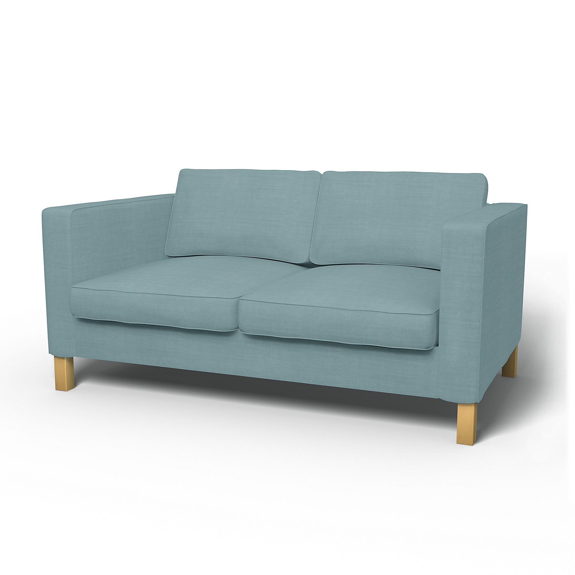 IKEA - Karlanda 2 Seater Sofa Cover, Dusty Blue, Linen - Bemz