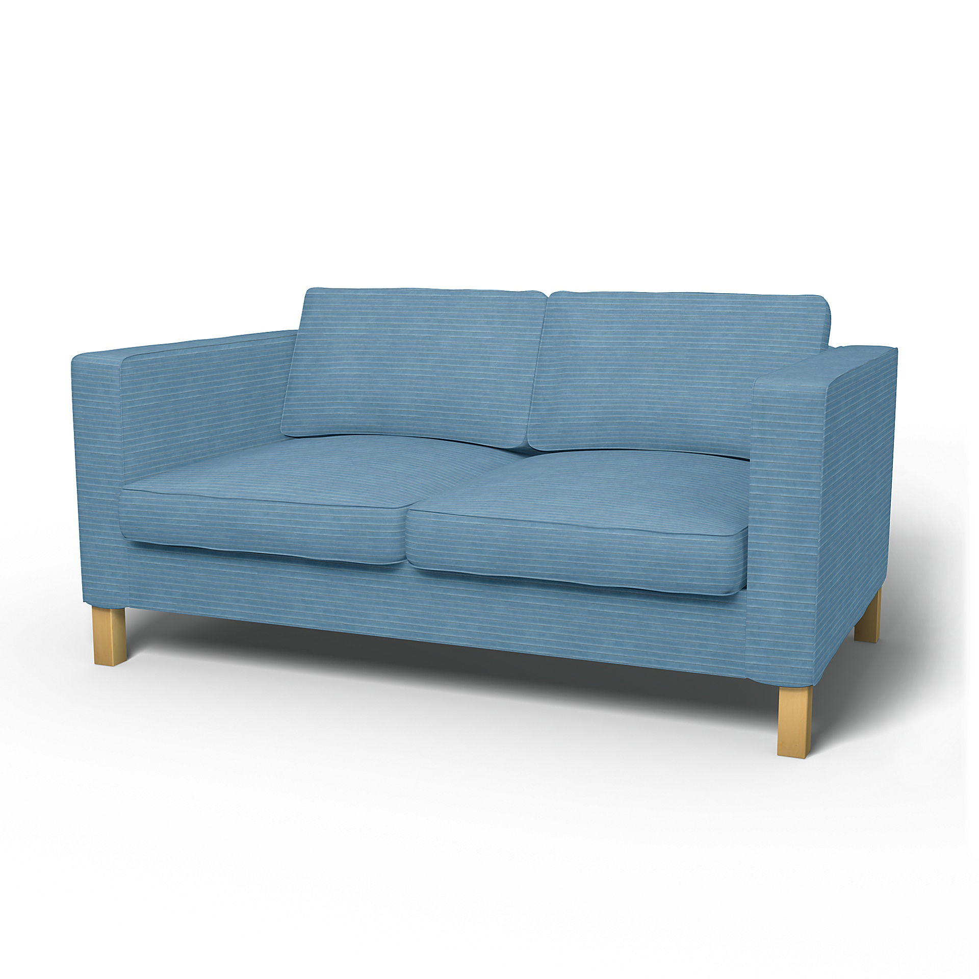 IKEA - Karlanda 2 Seater Sofa Cover, Sky Blue, Corduroy - Bemz