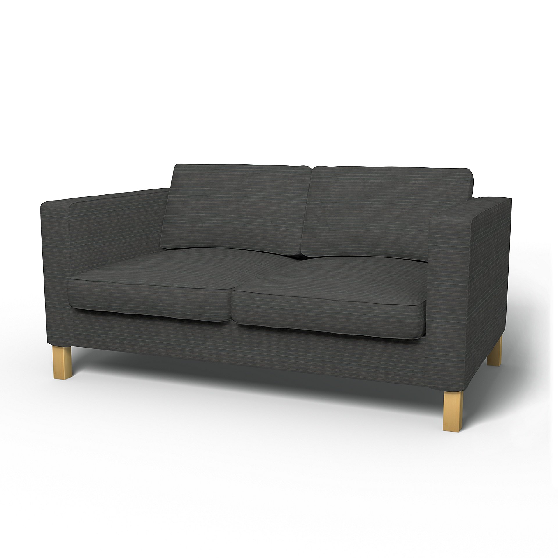 IKEA - Karlanda 2 Seater Sofa Cover, Licorice, Corduroy - Bemz