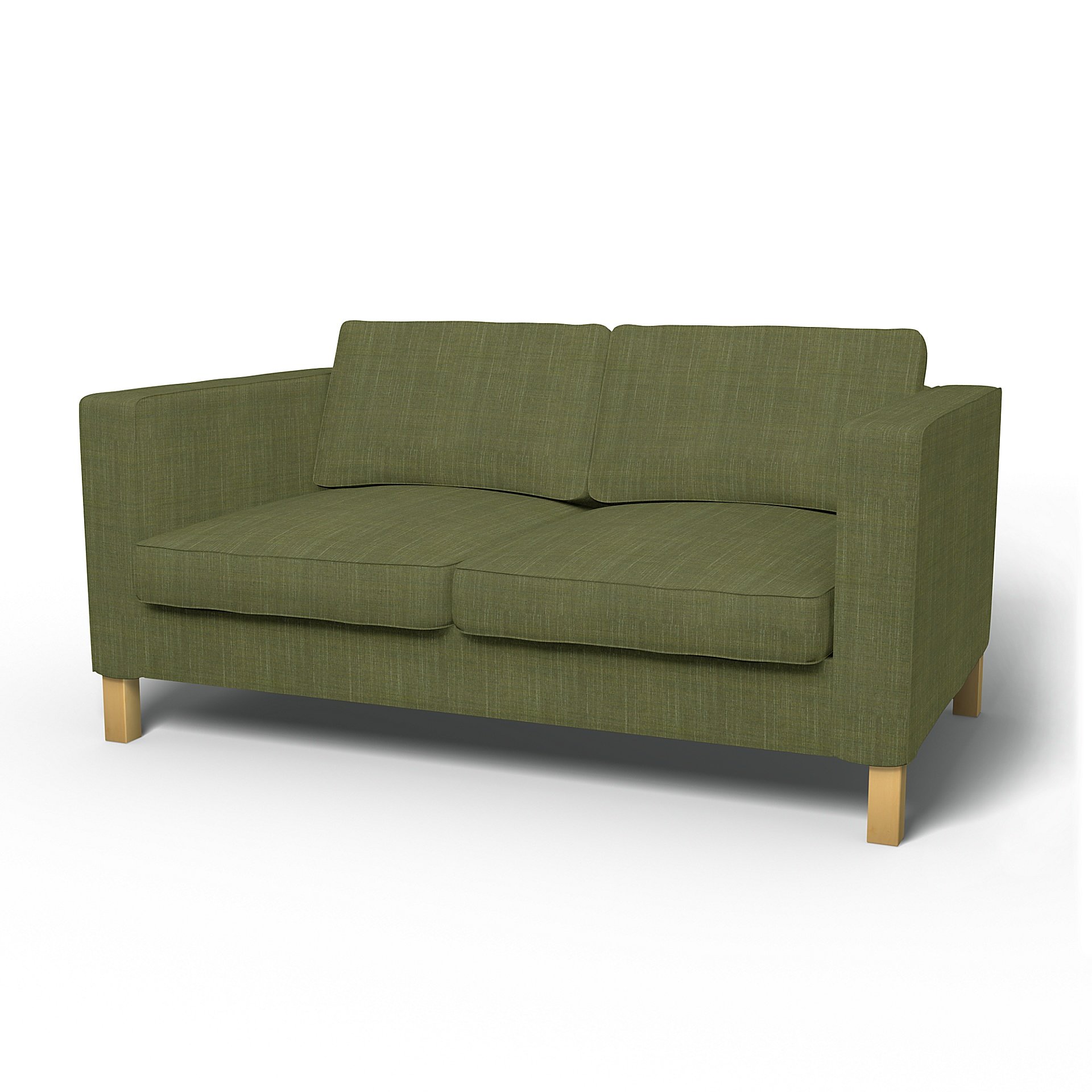 IKEA - Karlanda 2 Seater Sofa Cover, Moss Green, Boucle & Texture - Bemz