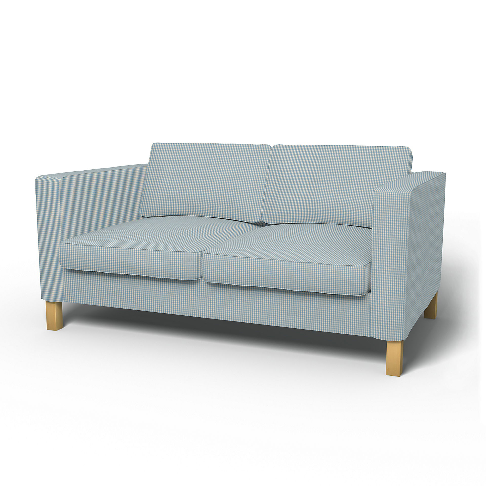 IKEA - Karlanda 2 Seater Sofa Cover, Sky Blue, Cotton - Bemz