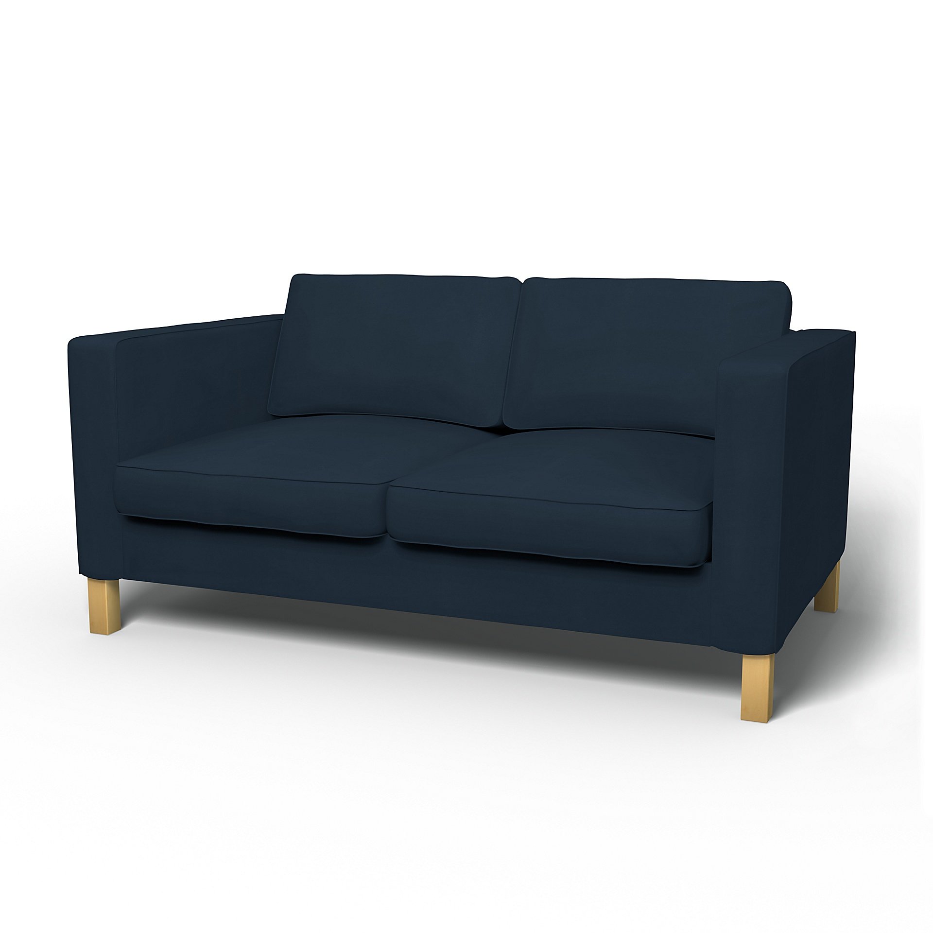 IKEA - Karlanda 2 Seater Sofa Cover, Navy Blue, Cotton - Bemz