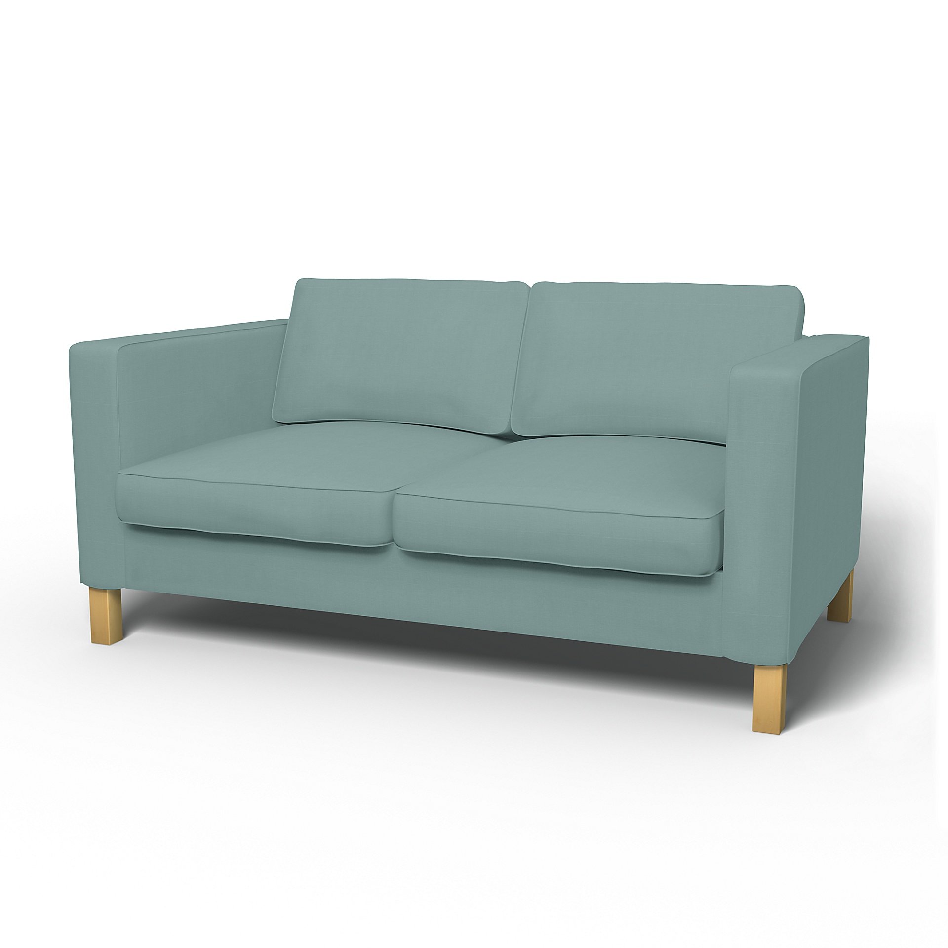 IKEA - Karlanda 2 Seater Sofa Cover, Mineral Blue, Cotton - Bemz