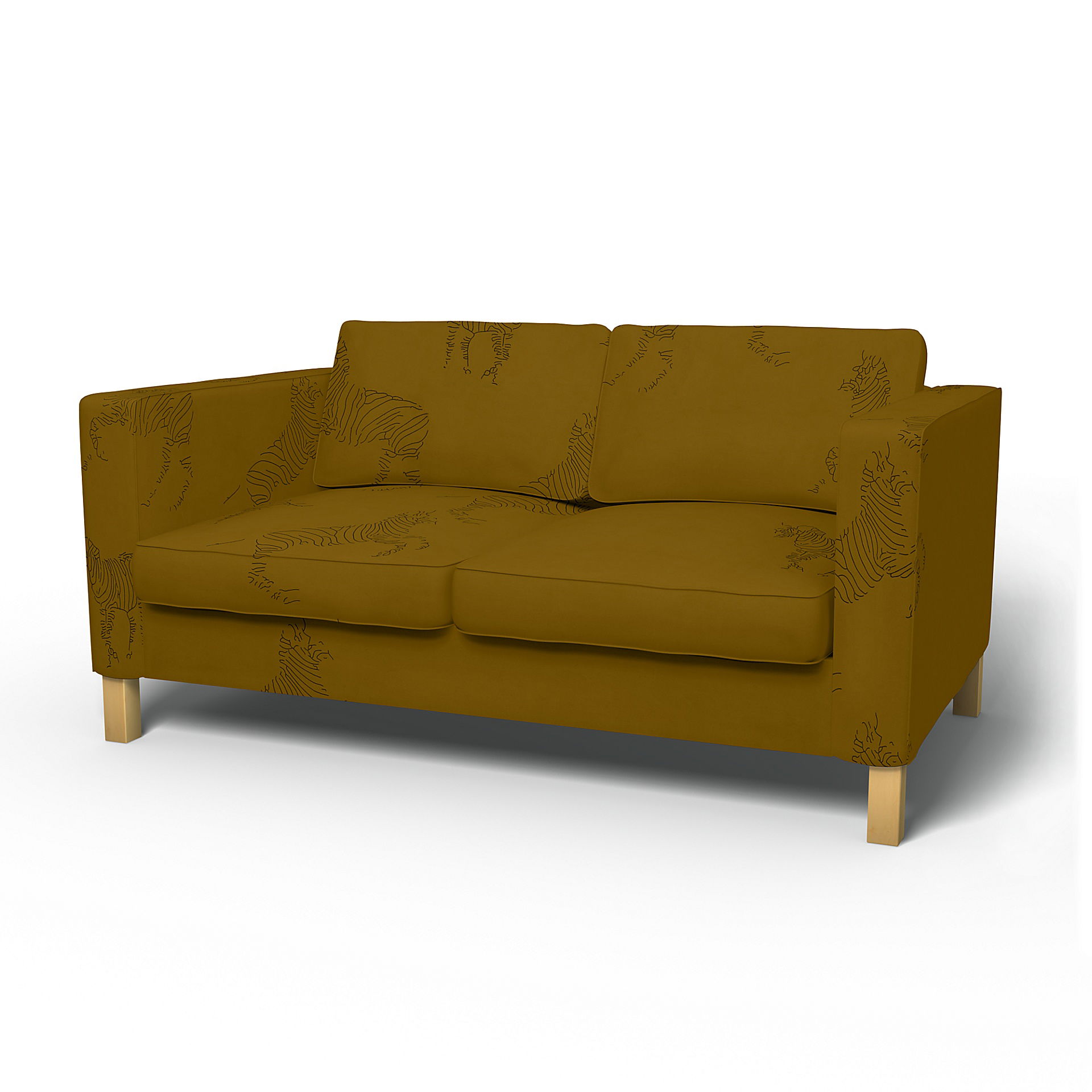 IKEA - Karlanda 2 Seater Sofa Cover, Turmeric / Zebra, BEMZ NATURE'S PALETTE COLLECTION - Bemz