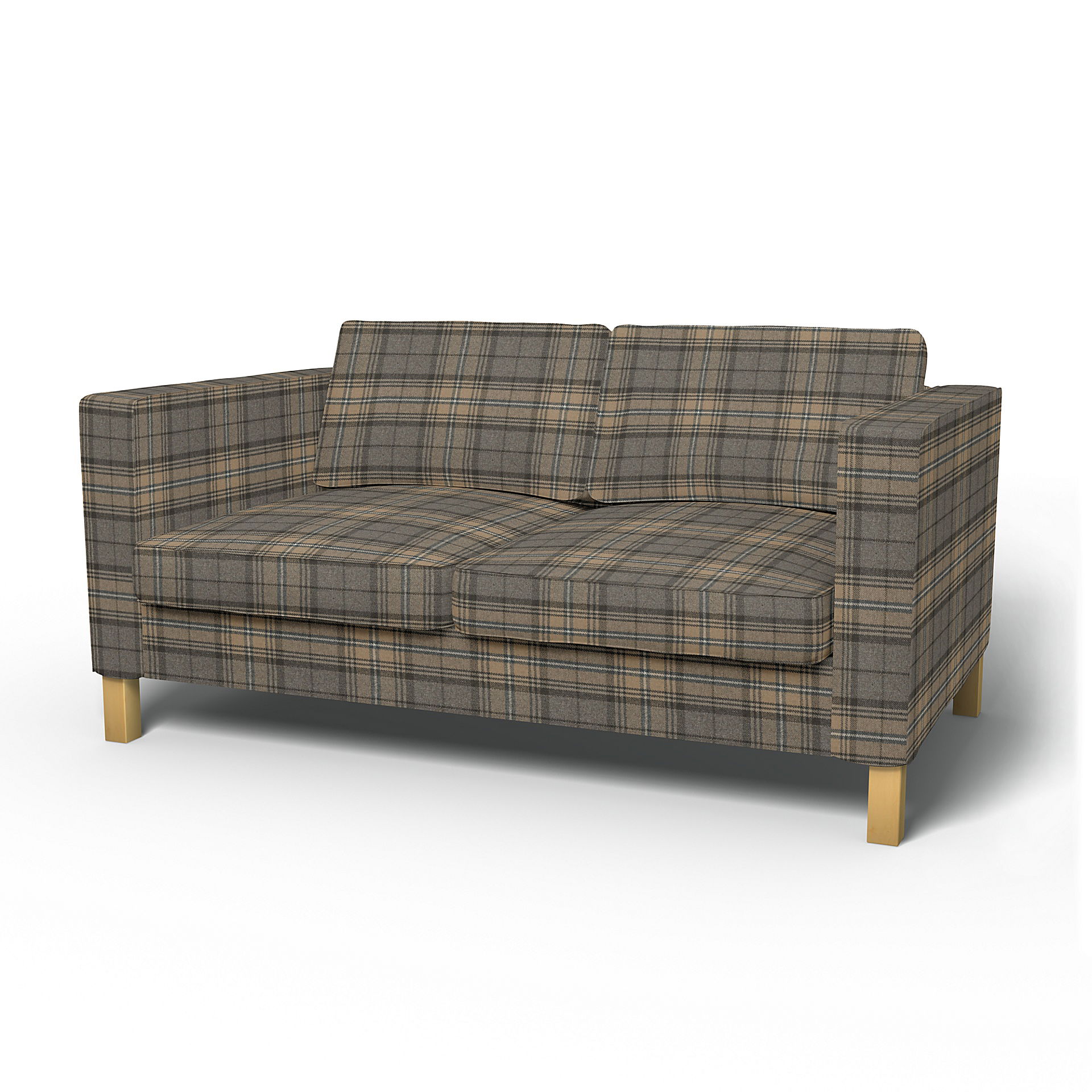 IKEA - Karlanda 2 Seater Sofa Cover, Bark Brown, Wool - Bemz