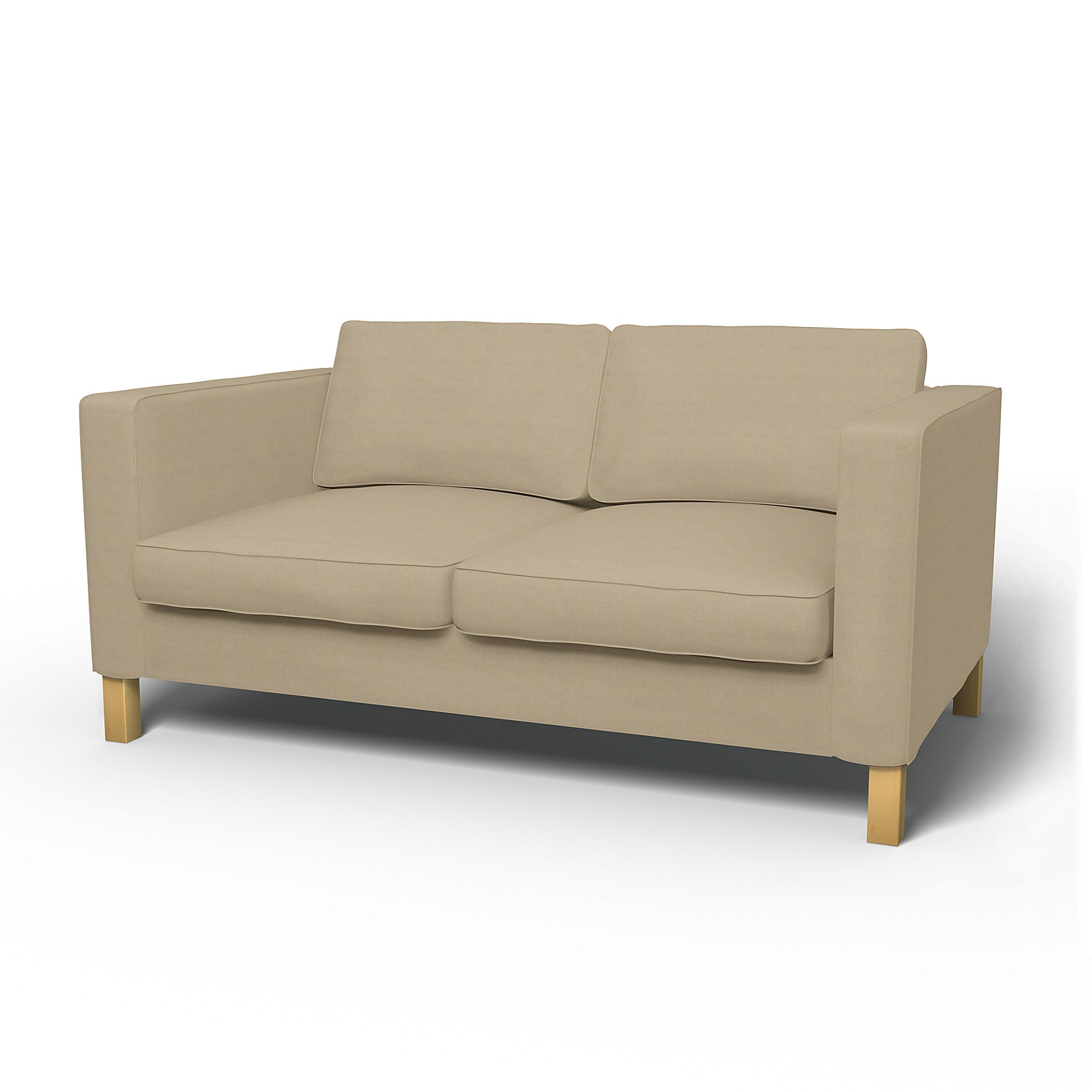 IKEA - Karlanda 2 Seater Sofa Cover, Tan, Linen - Bemz