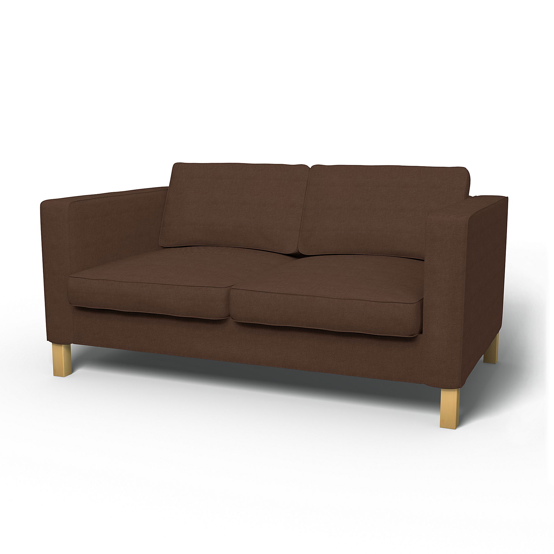 IKEA - Karlanda 2 Seater Sofa Cover, Chocolate, Linen - Bemz