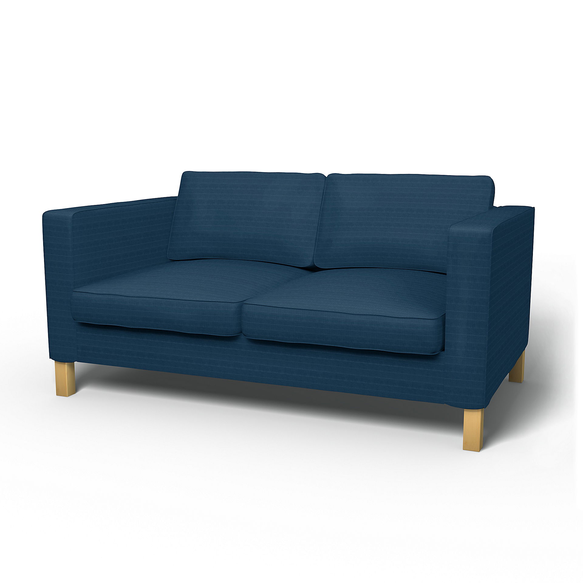 IKEA - Karlanda 2 Seater Sofa Cover, Denim Blue, Velvet - Bemz