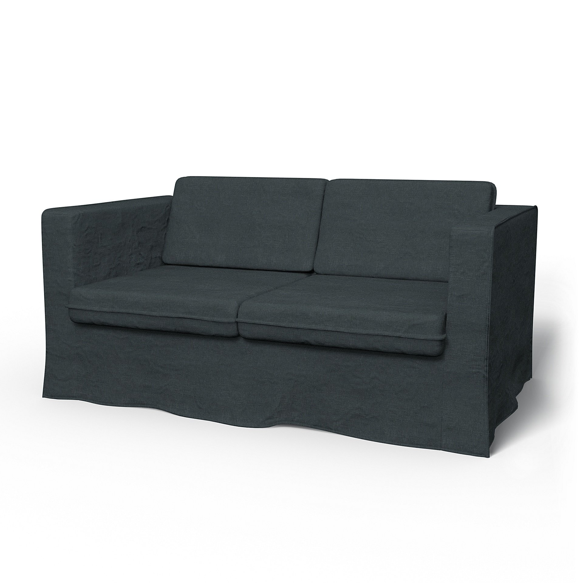 IKEA - Trekk til Karlanda 2-seters sofa, Graphite Grey, Lin - Bemz
