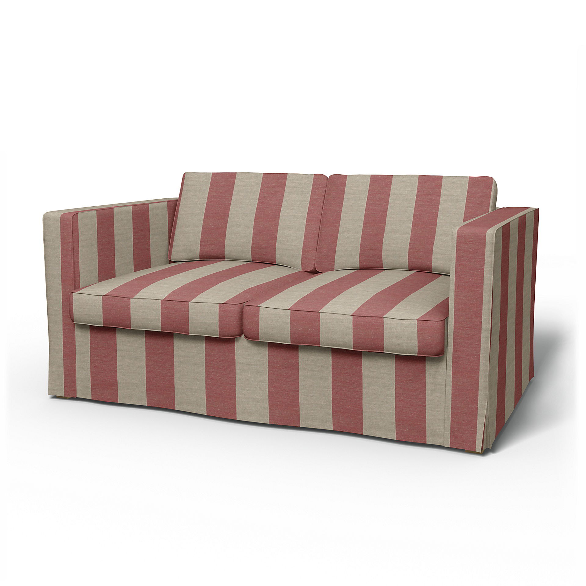 IKEA - Karlanda 2 Seater Sofa Cover, Soft Red, Linen - Bemz