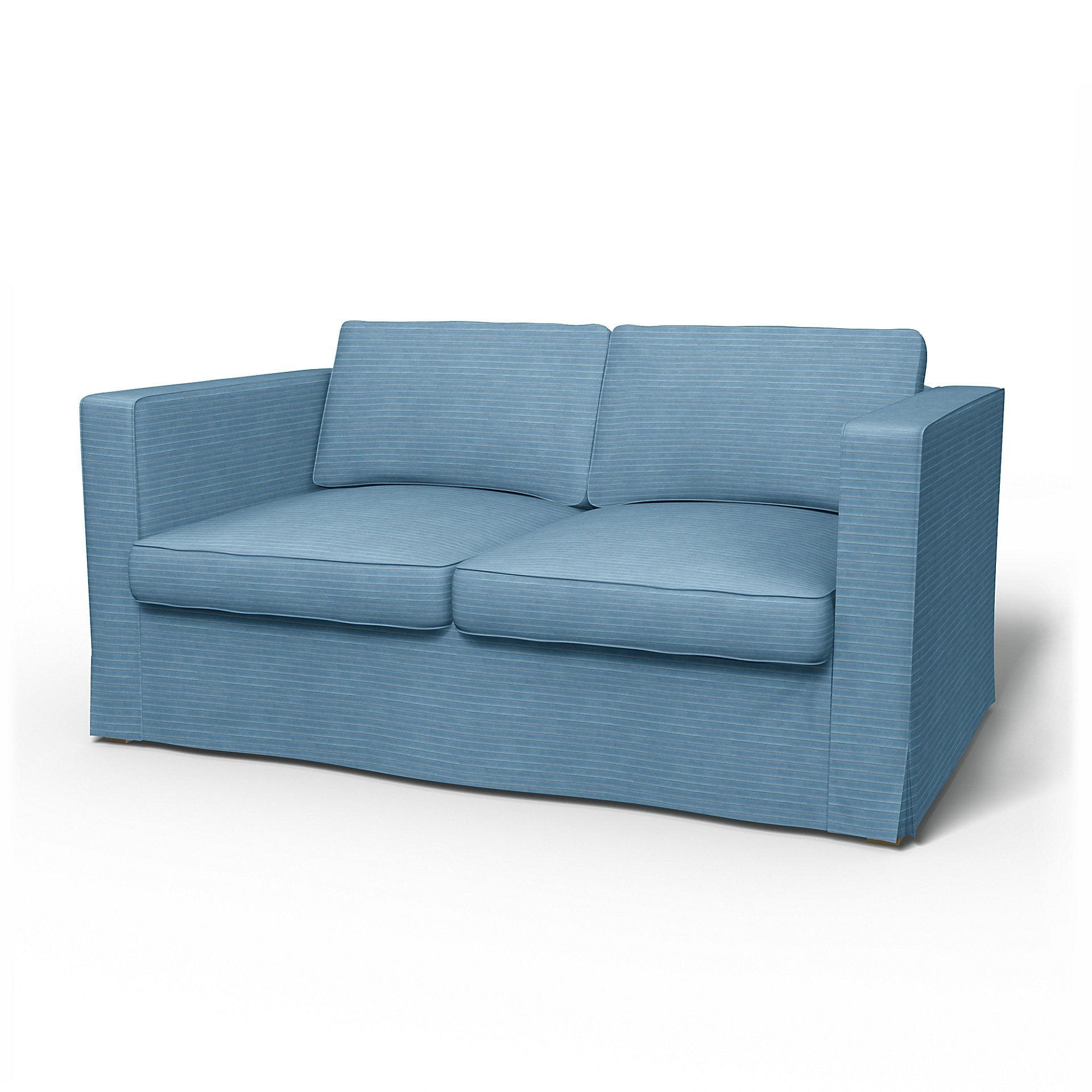 IKEA - Karlanda 2 Seater Sofa Cover, Sky Blue, Corduroy - Bemz