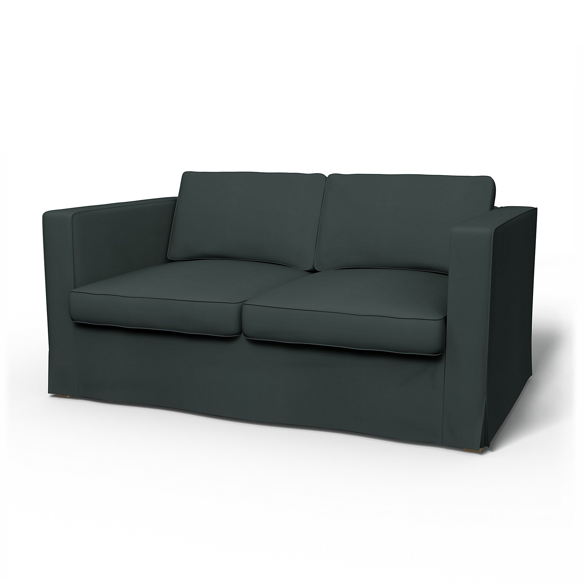IKEA - Karlanda 2 Seater Sofa Cover, Graphite Grey, Cotton - Bemz