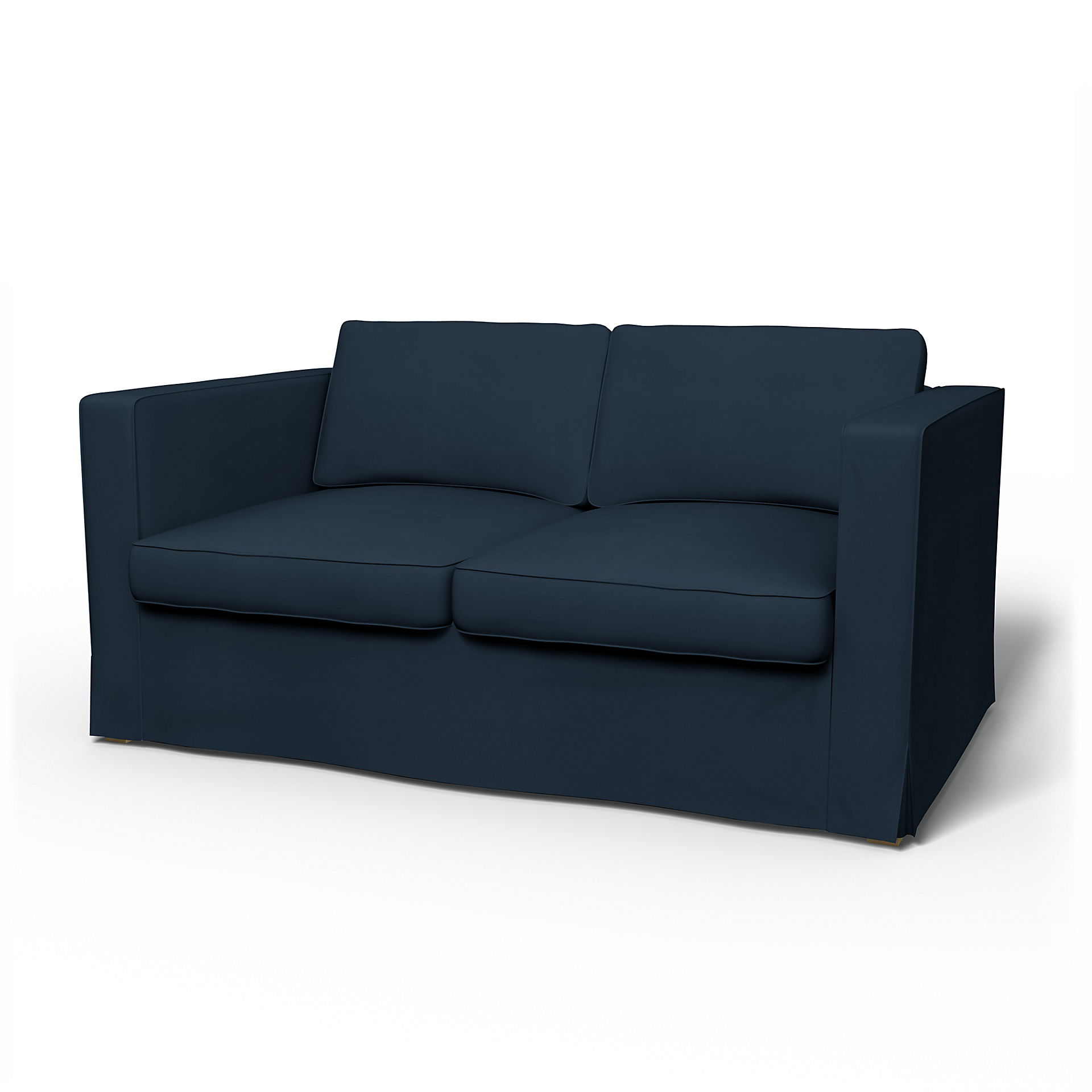 IKEA - Karlanda 2 Seater Sofa Cover, Navy Blue, Cotton - Bemz