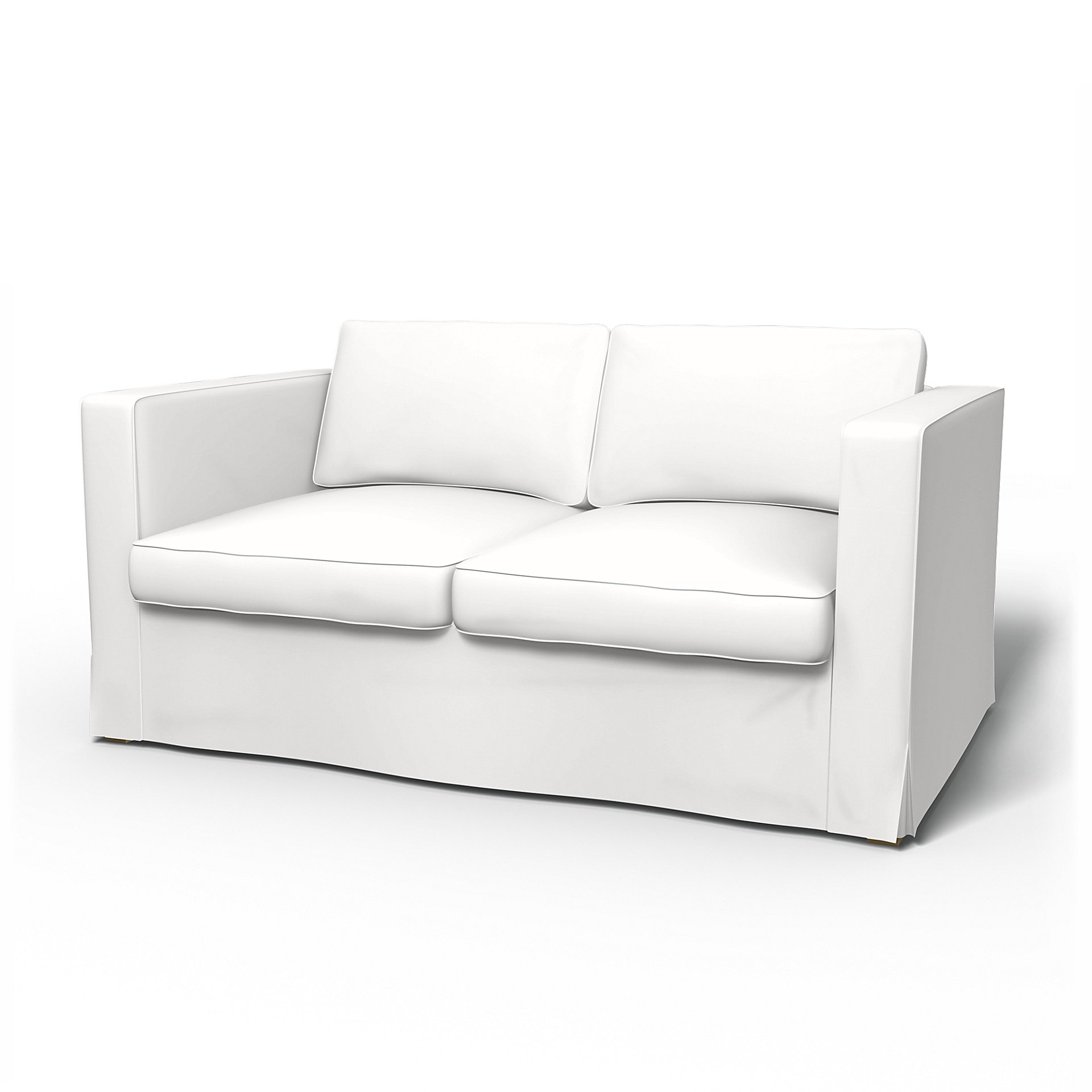 IKEA - Karlanda 2 Seater Sofa Cover, Absolute White, Cotton - Bemz