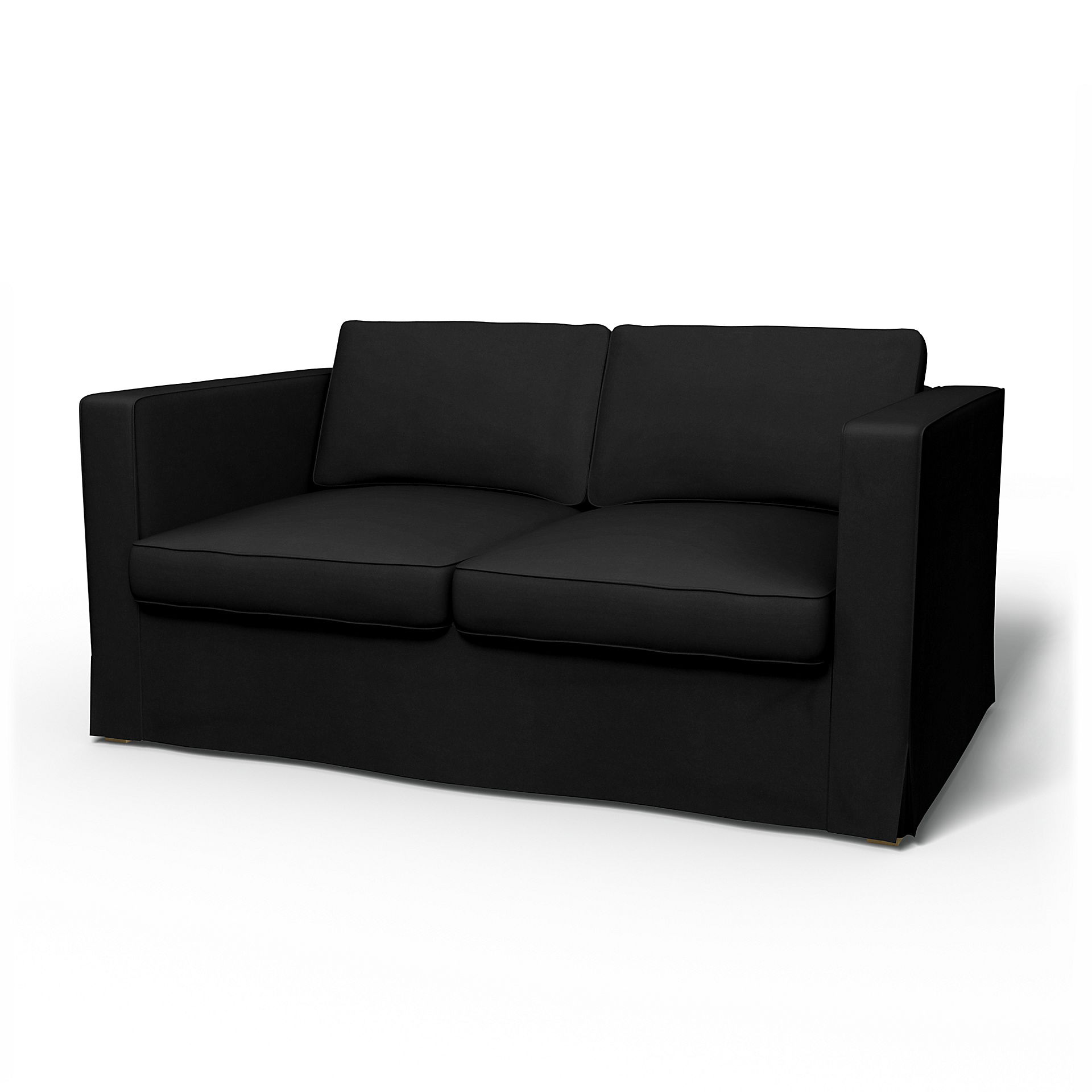 IKEA - Karlanda 2 Seater Sofa Cover, Black, Velvet - Bemz