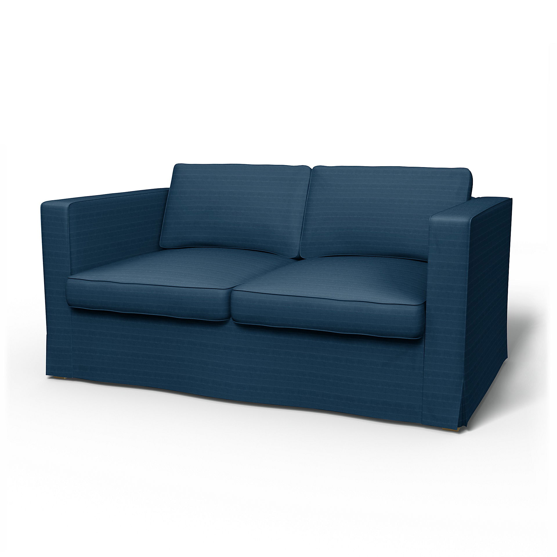 IKEA - Karlanda 2 Seater Sofa Cover, Denim Blue, Velvet - Bemz