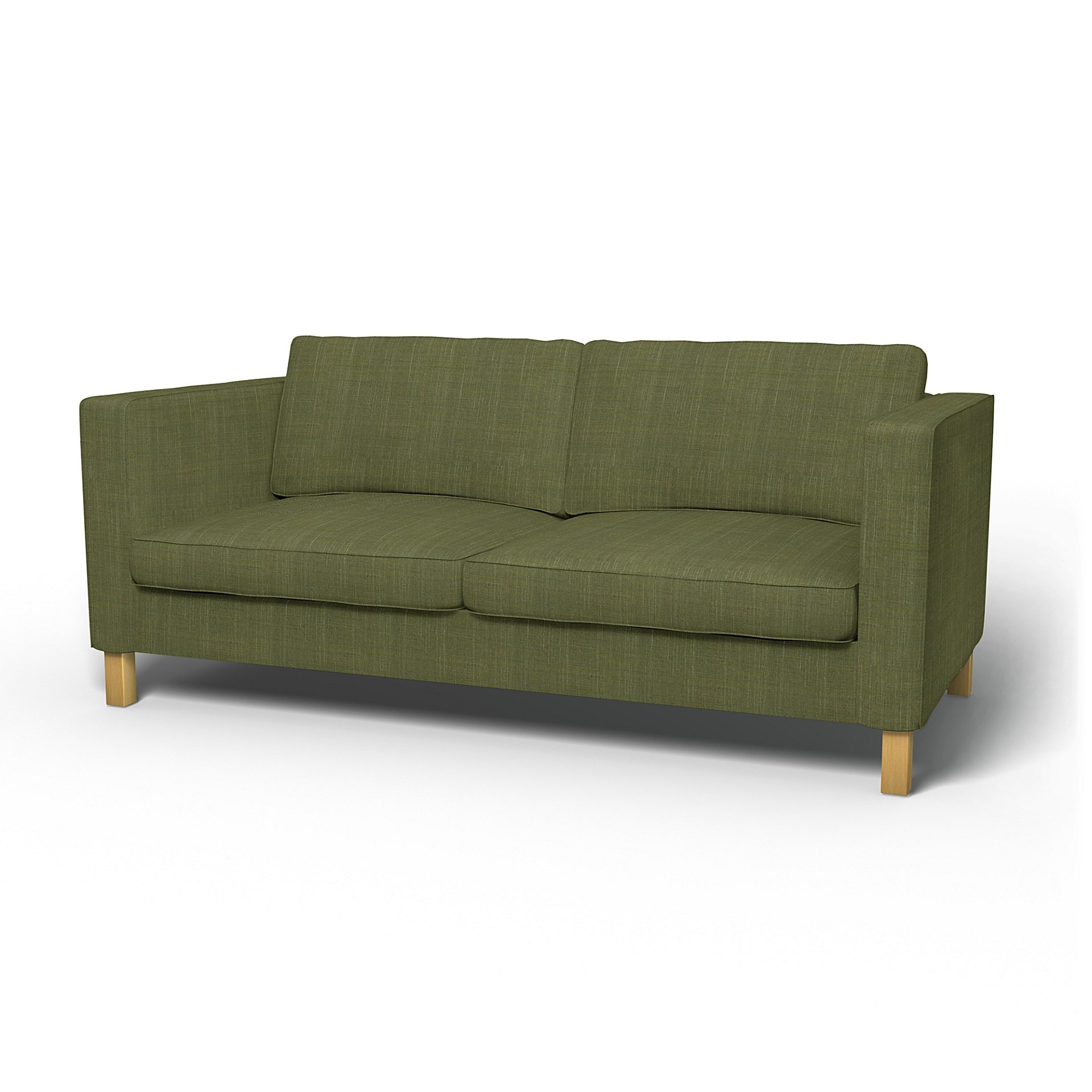 IKEA - Karlanda Sofa Bed Cover, Moss Green, Boucle & Texture - Bemz