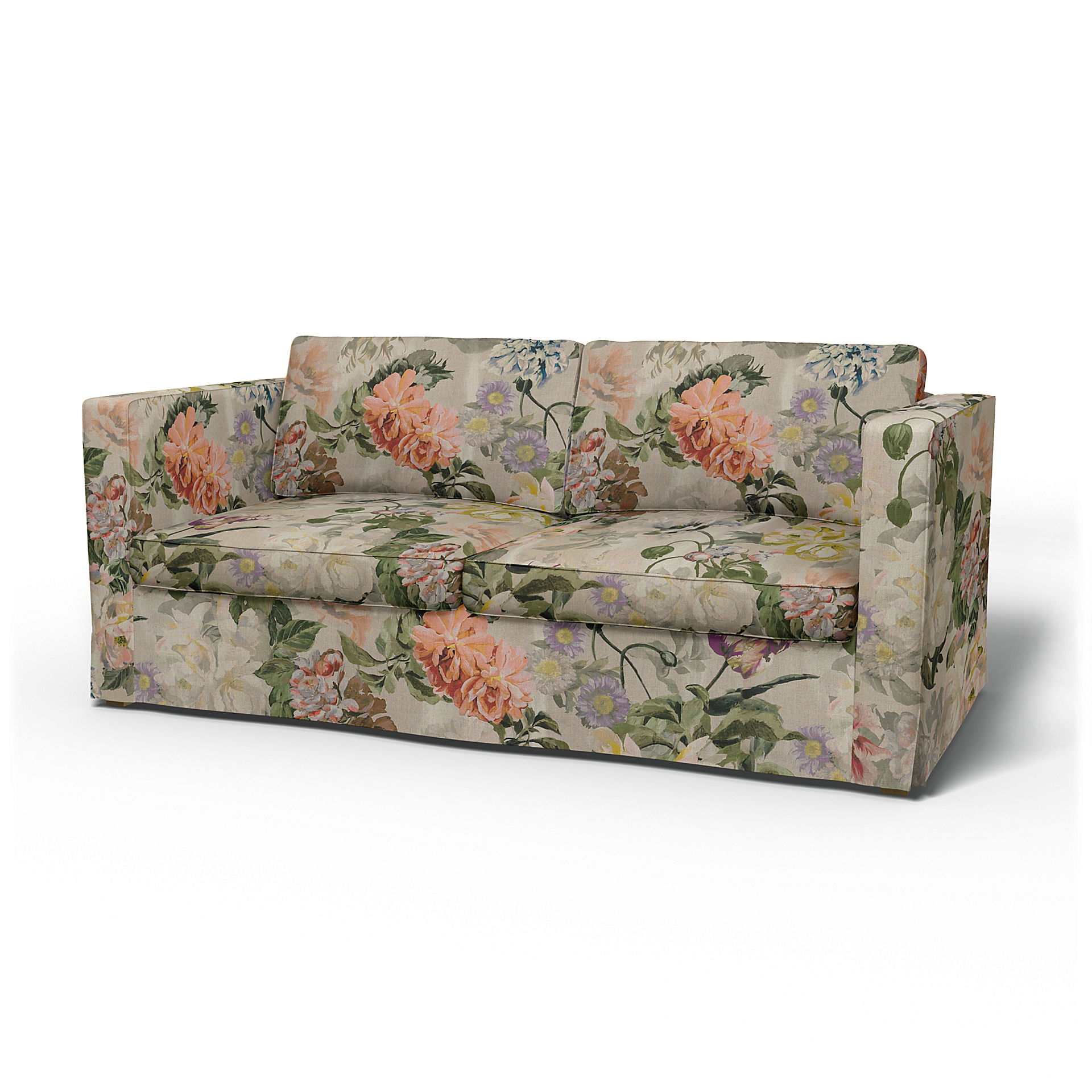 IKEA - Karlanda Sofa Bed Cover, Delft Flower - Tuberose, Linen - Bemz