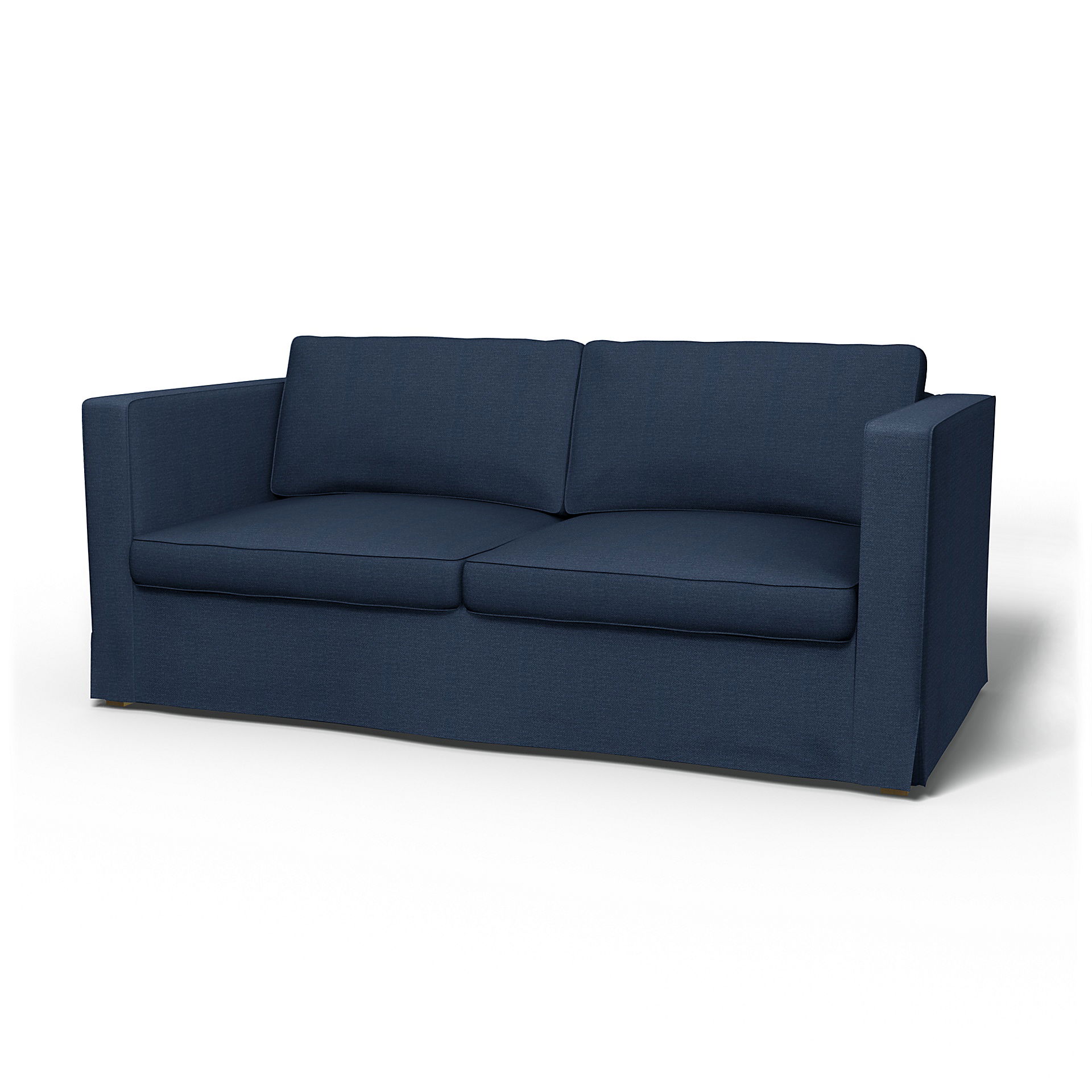 IKEA - Överdrag till Karlanda bäddsoffa, Navy Blue, Linne - Bemz