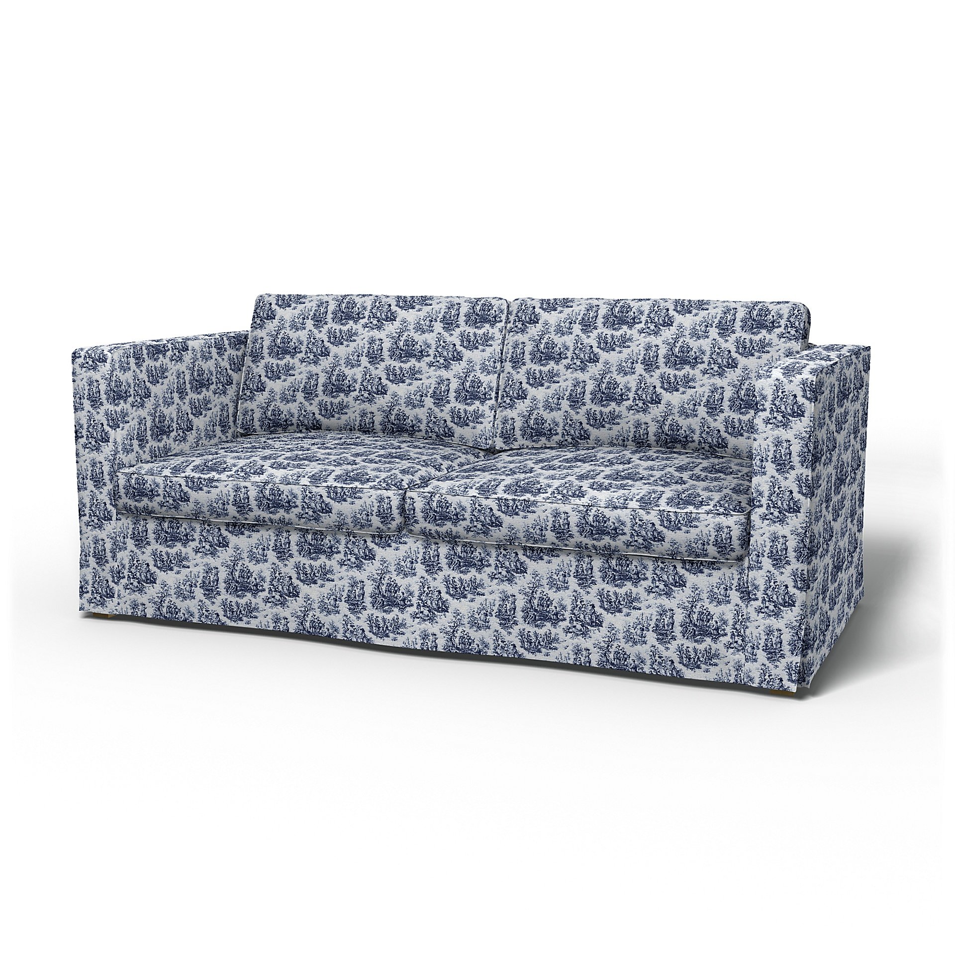 IKEA - Karlanda Sofa Bed Cover, Dark Blue, Boucle & Texture - Bemz