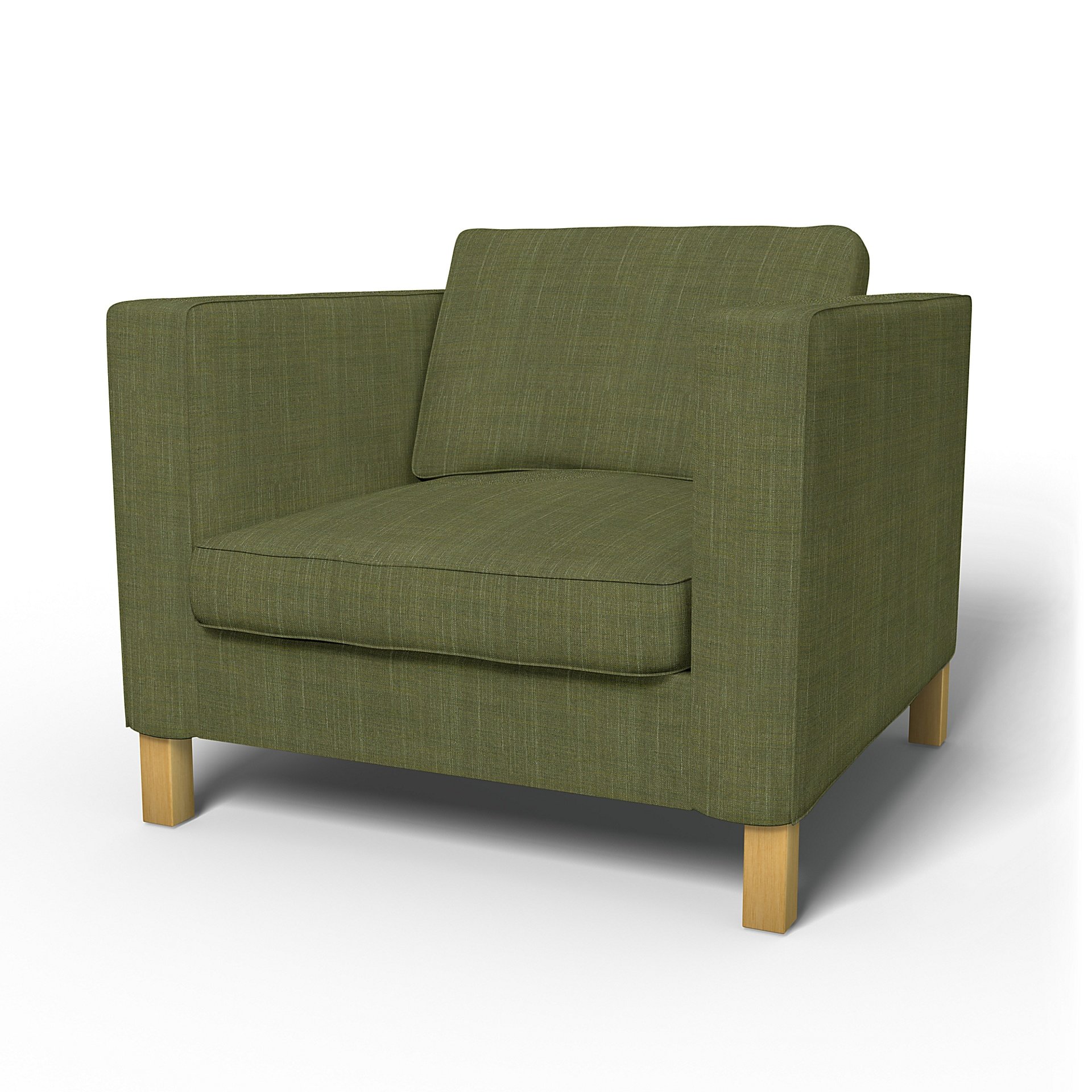 IKEA - Karlanda Armchair Cover, Moss Green, Boucle & Texture - Bemz
