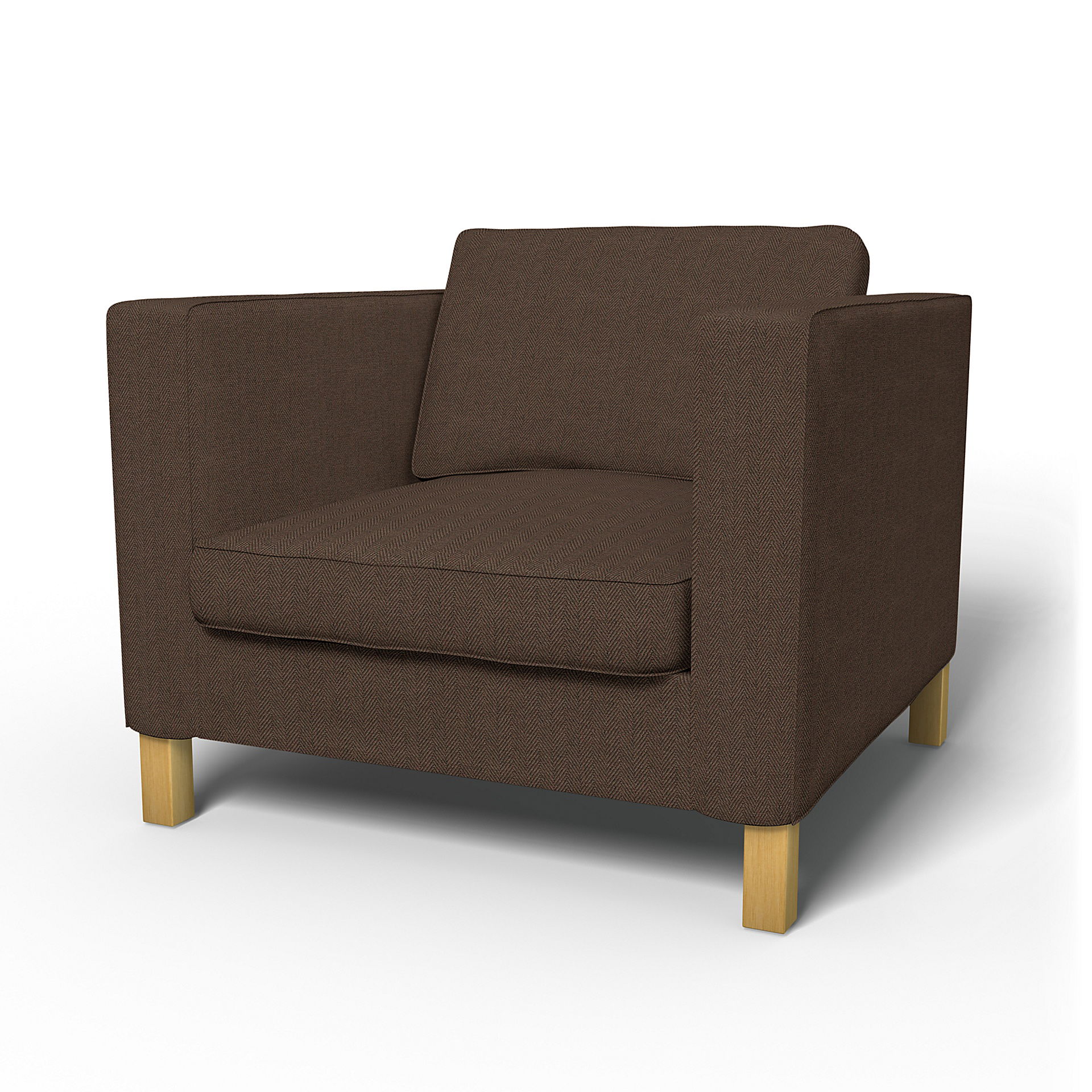 IKEA - Hoes voor fauteuil Karlanda, Chocolate, BOUCLÉ EN TEXTUUR - Bemz