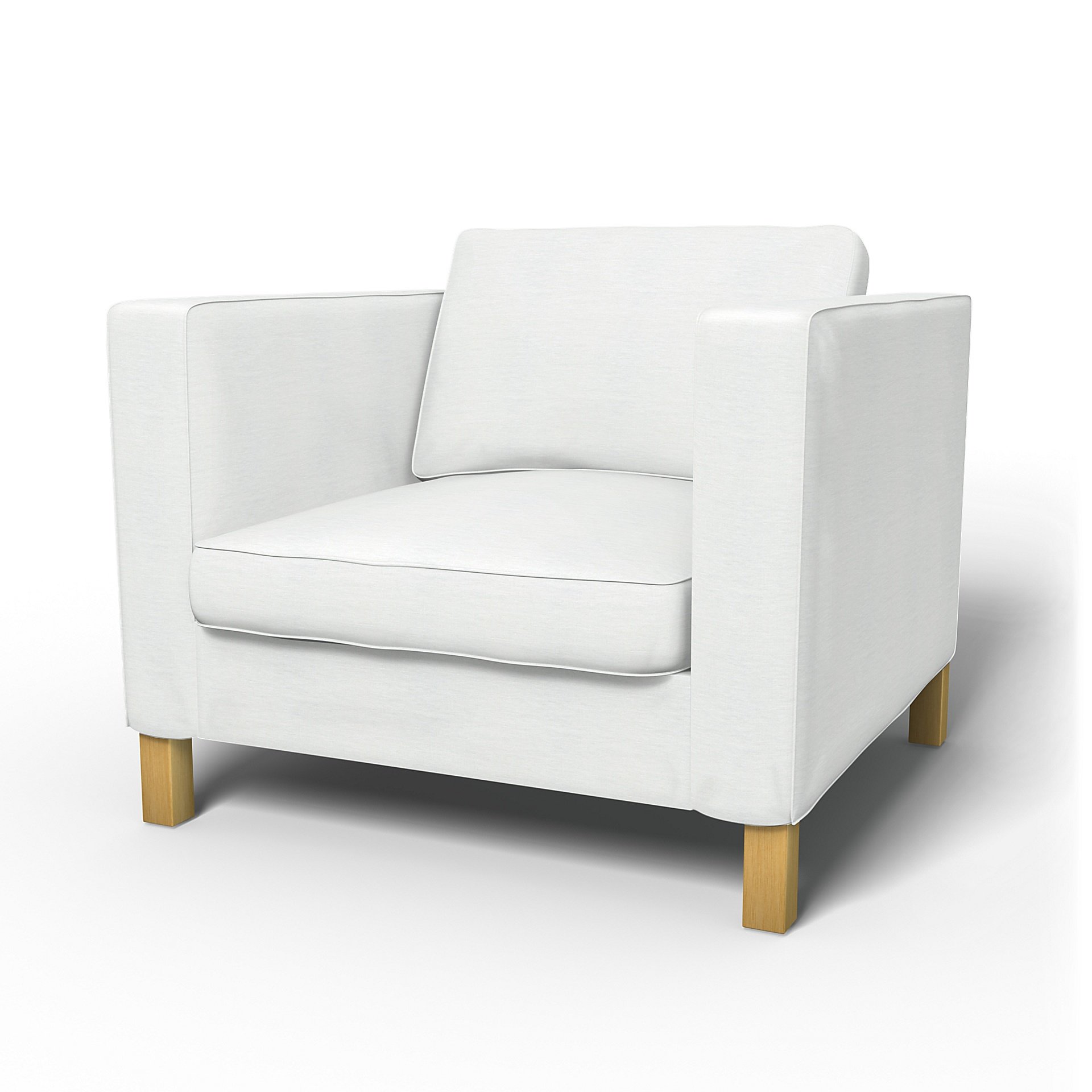 IKEA - Karlanda Armchair Cover, White, Linen - Bemz