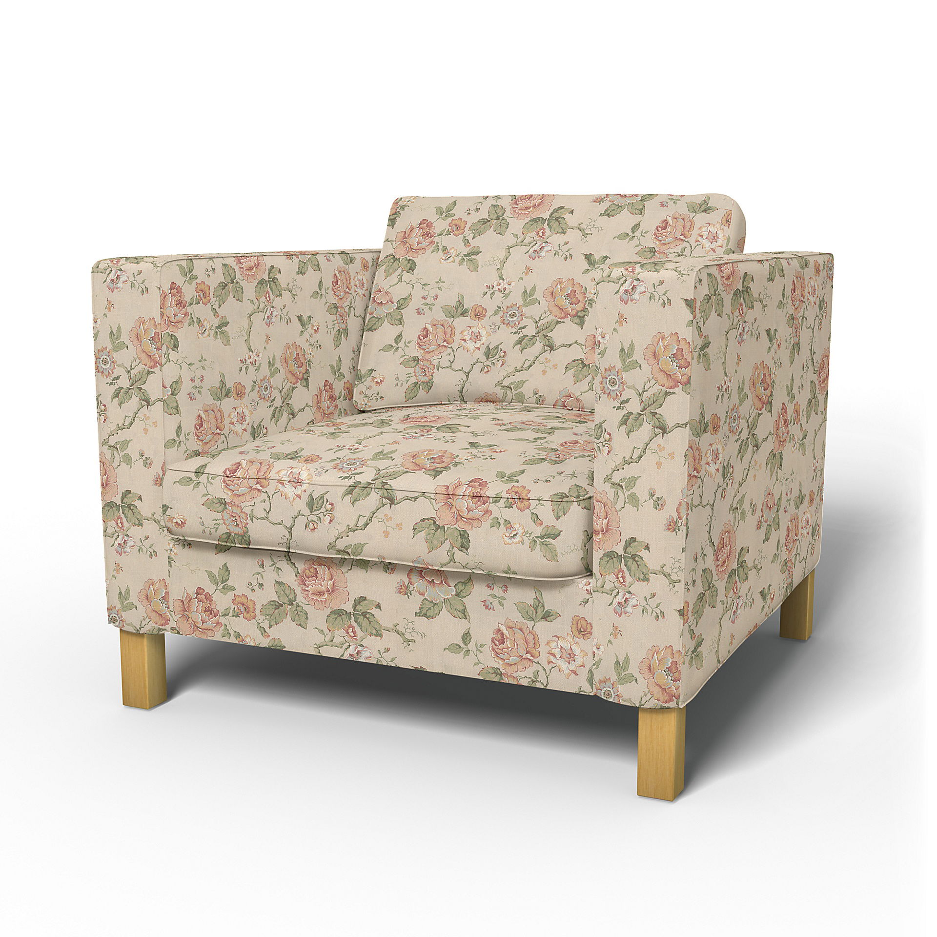 IKEA - Överdrag till Karlanda fåtölj, Rosenträd Light, BEMZ x BORÅSTAPETER COLLECTION - Bemz