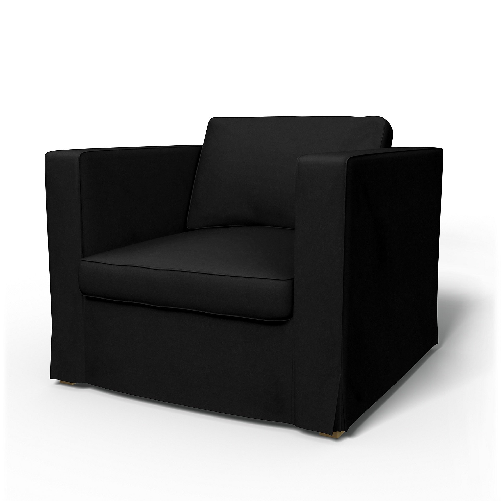 IKEA - Karlanda Armchair Cover, Black, Velvet - Bemz