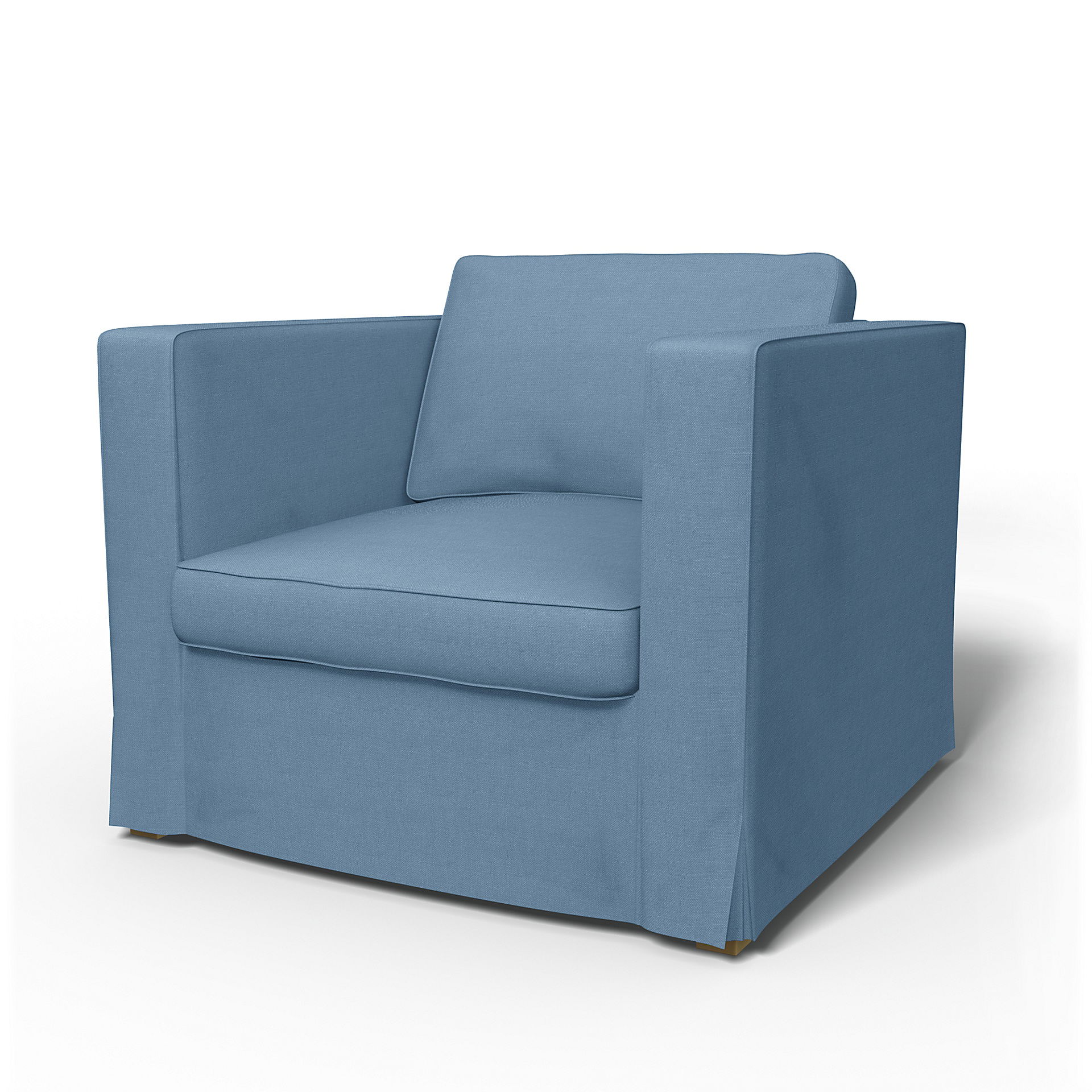 IKEA - Överdrag till Karlanda fåtölj, Vintage Blue, Linne - Bemz