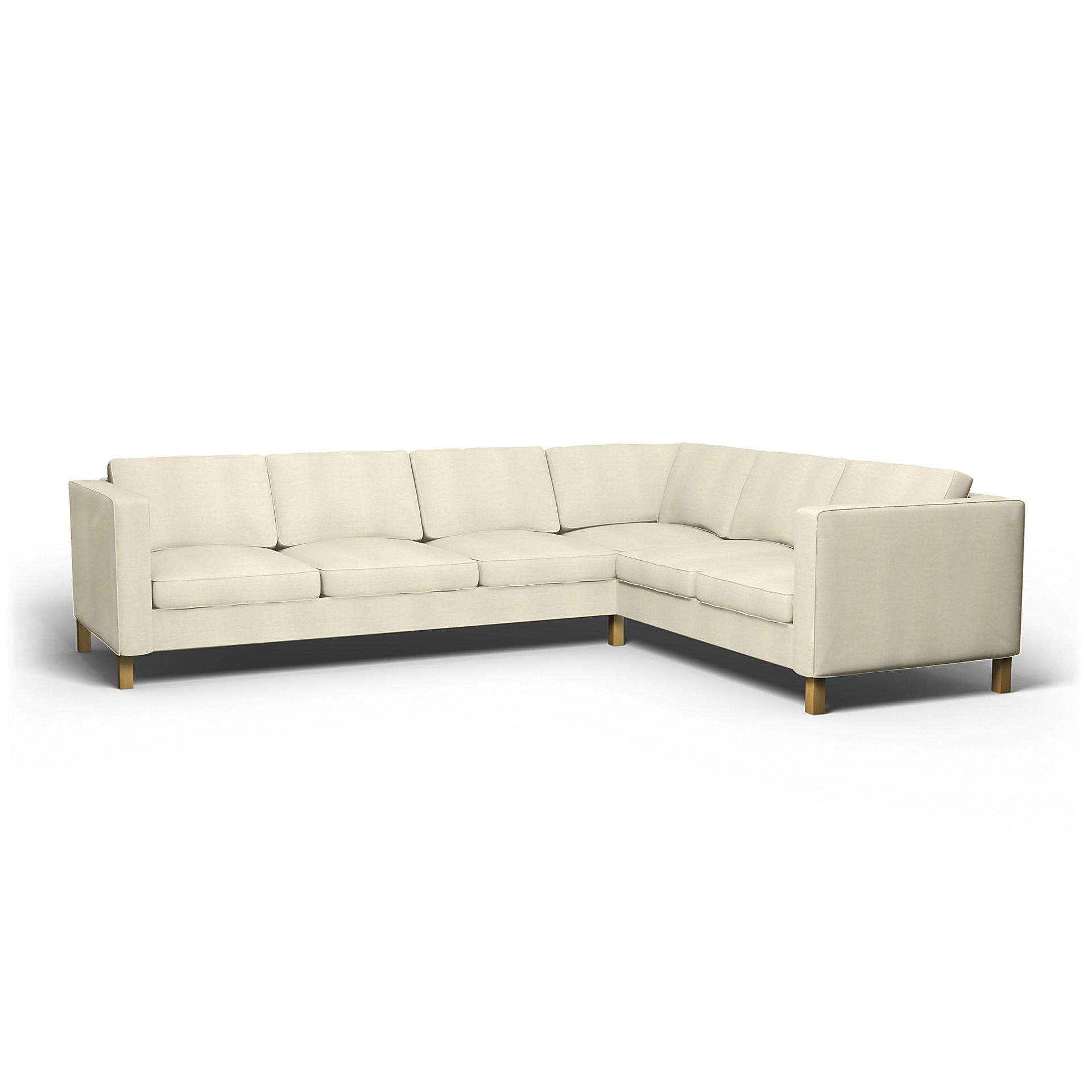 IKEA - Karlanda Corner Sofa Cover (3+2), White, Linen - Bemz