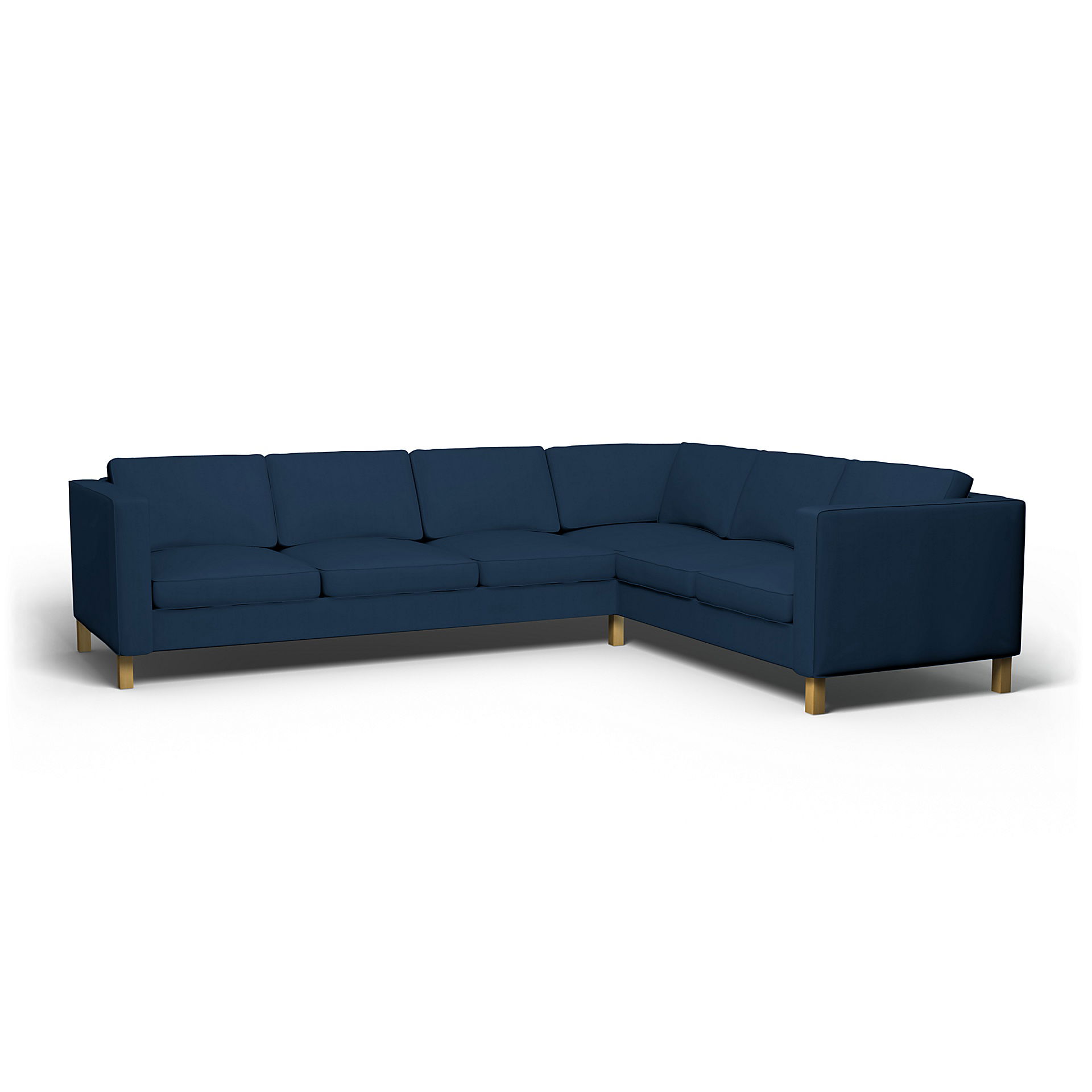 IKEA - Överdrag till Karlanda hörnsoffa (3+2), Deep Navy Blue, Bomull - Bemz