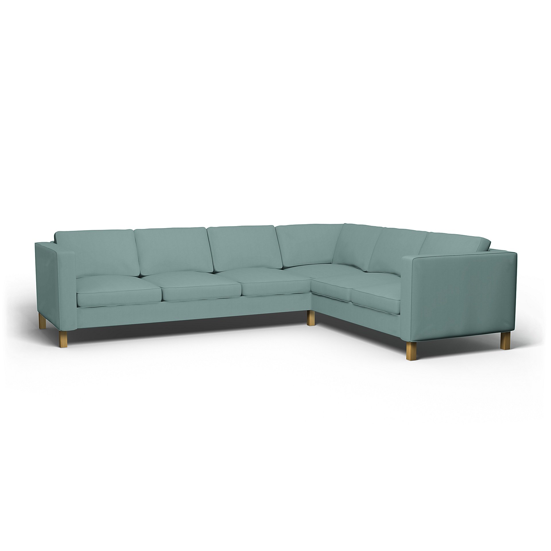 IKEA - Karlanda Corner Sofa Cover (3+2), Mineral Blue, Cotton - Bemz